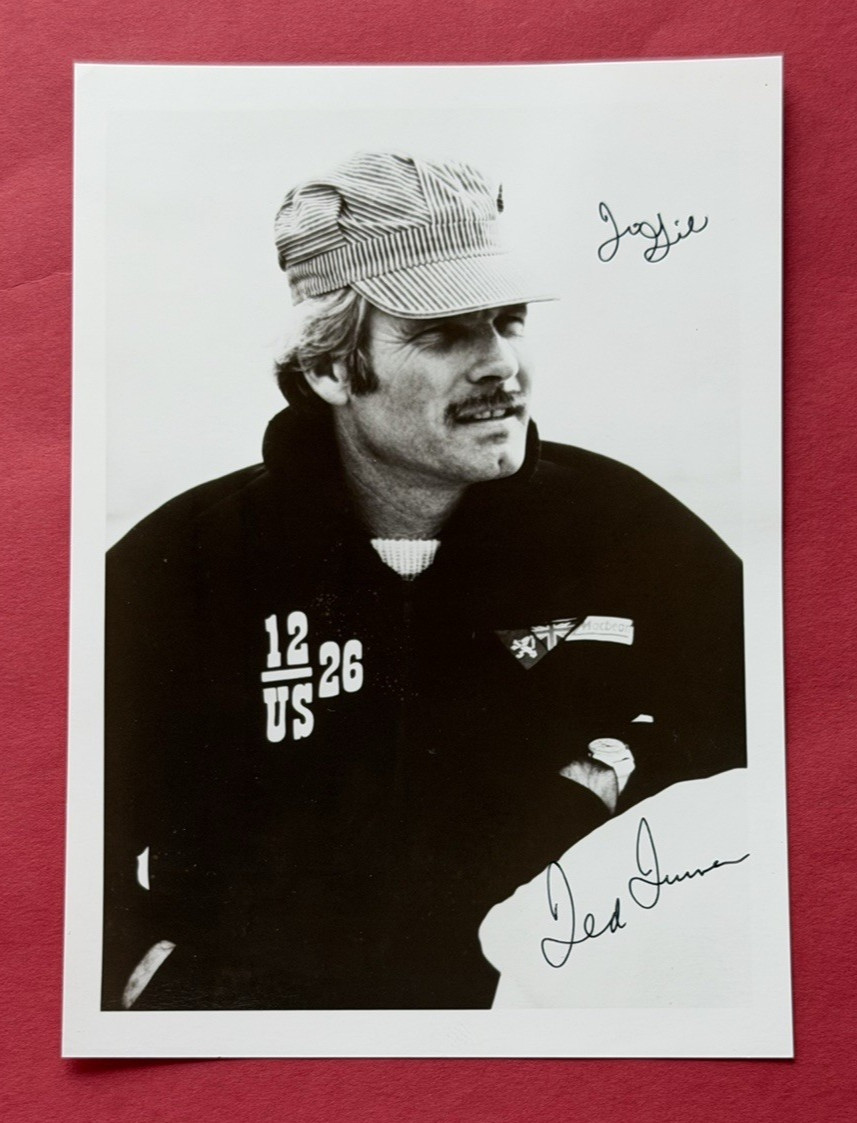 TED TURNER Signed/Autographed 4.75x6.75 Photo ~ Courageous US-26 Sailing ~No COA
