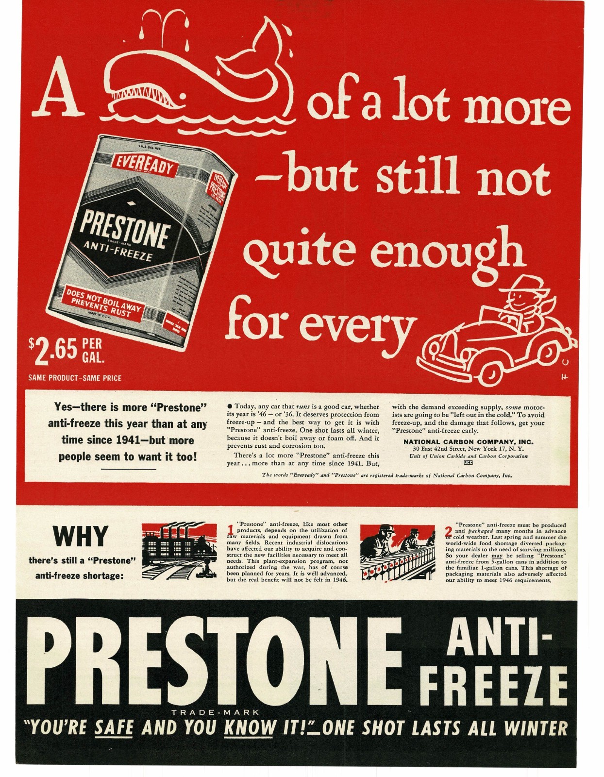 1946 Prestone Anti-Freeze Vintage Print Ad 1