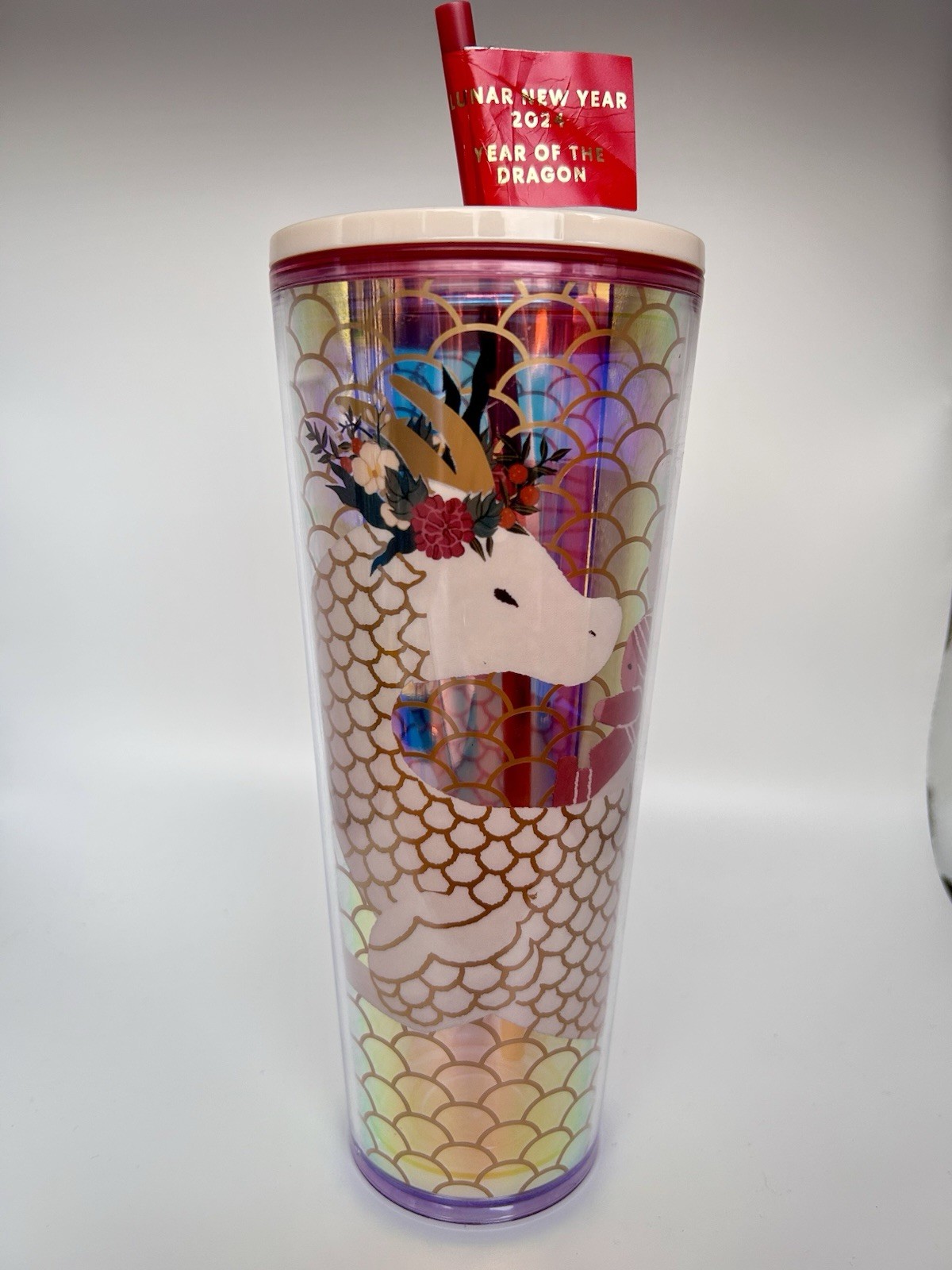 NEW 2024 Starbucks Lunar New Year Year of the Wood Dragon Cold Cup 24 ozs.