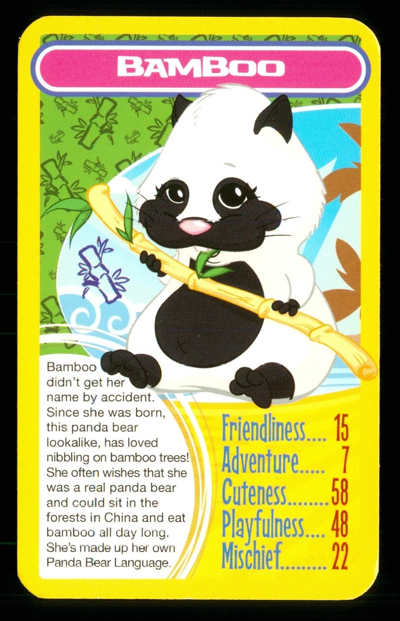 Zhu Zhu Pets Info card - Select Single card from list - S85