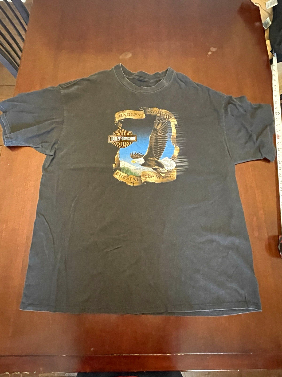 Vintage 1999 Harley Davidson Shirt Mens 2XL Marquette MI Bald Eagle Chasing Wind