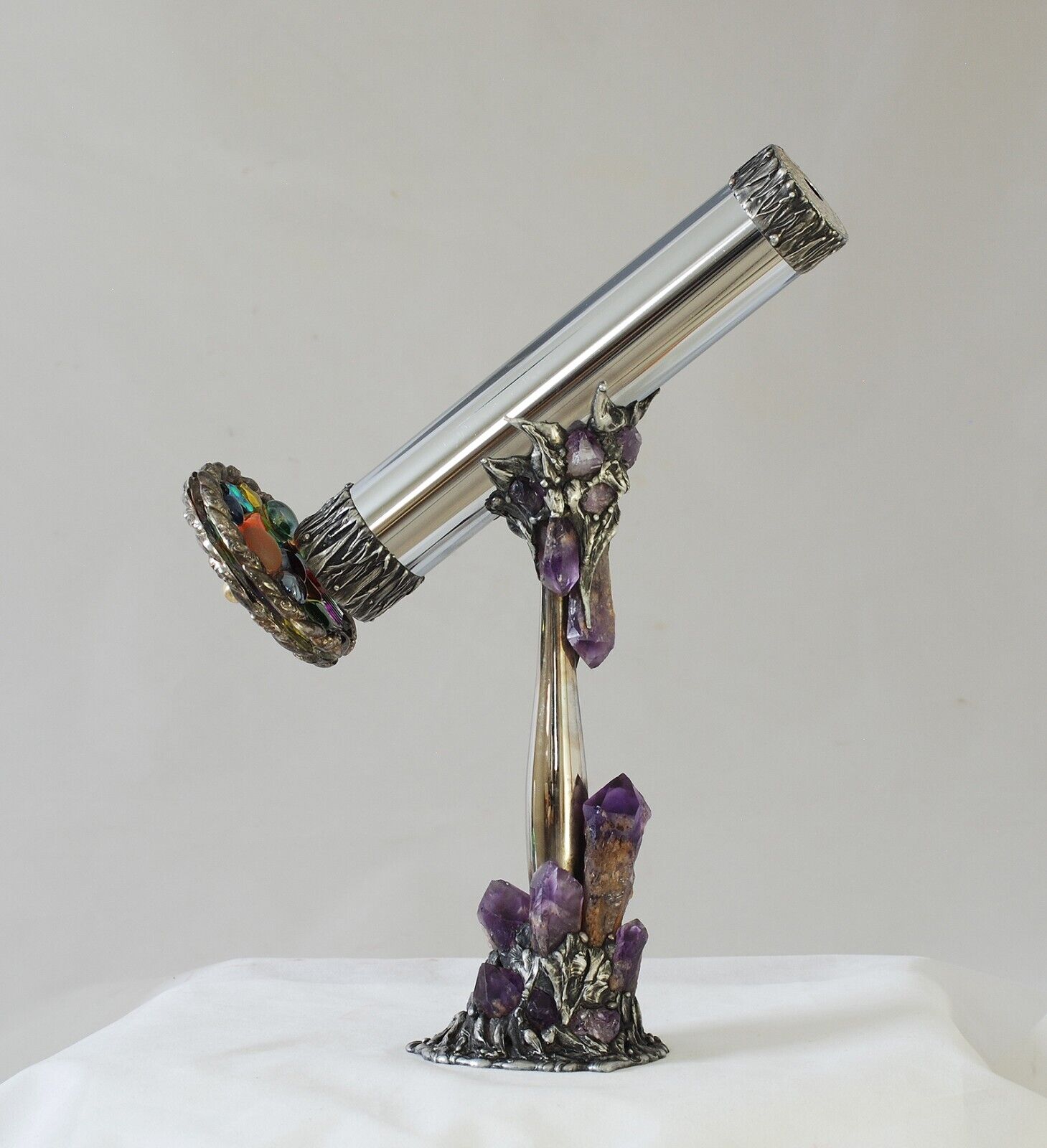  Parlor Kaleidoscope handcrafted by artist Darlene Musser silver plated scope