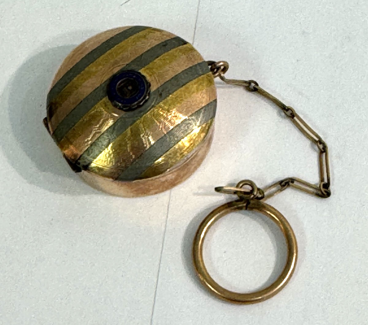 Vtg Art Deco Gold Filled U.S. Naval Academy Finger Ring Dance Compact c.1930s