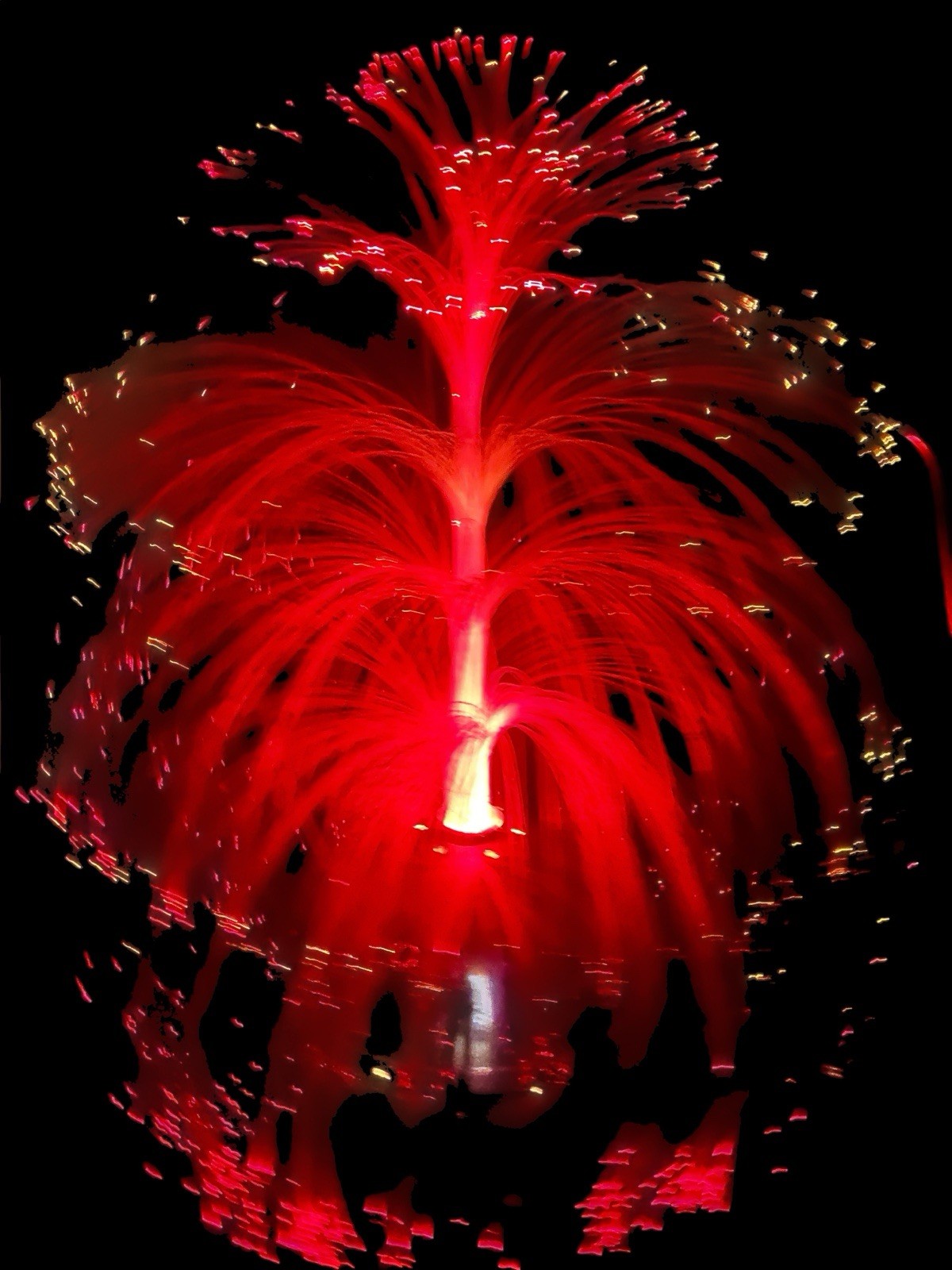 Vtg 1970s Fiber Optic Fountain Lamp 5 Tier Space Age Cosmic Disco Chrome 20