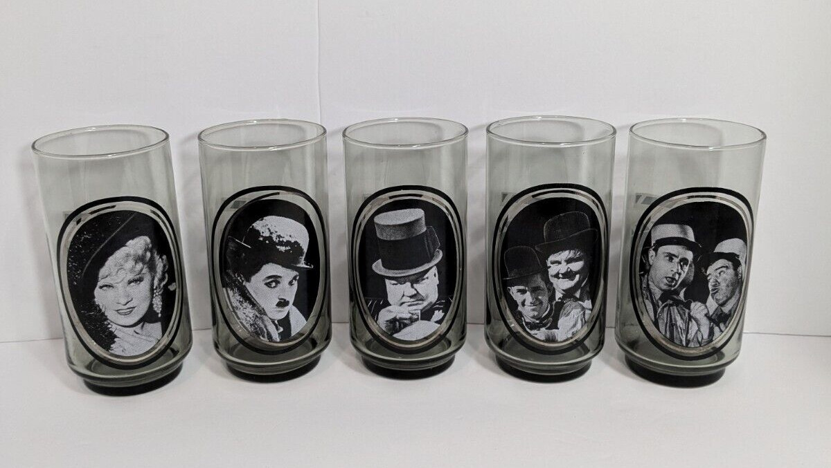 SET OF 5 Different Vintage 1979 ARBYS Collector Series Movie Star Glasses