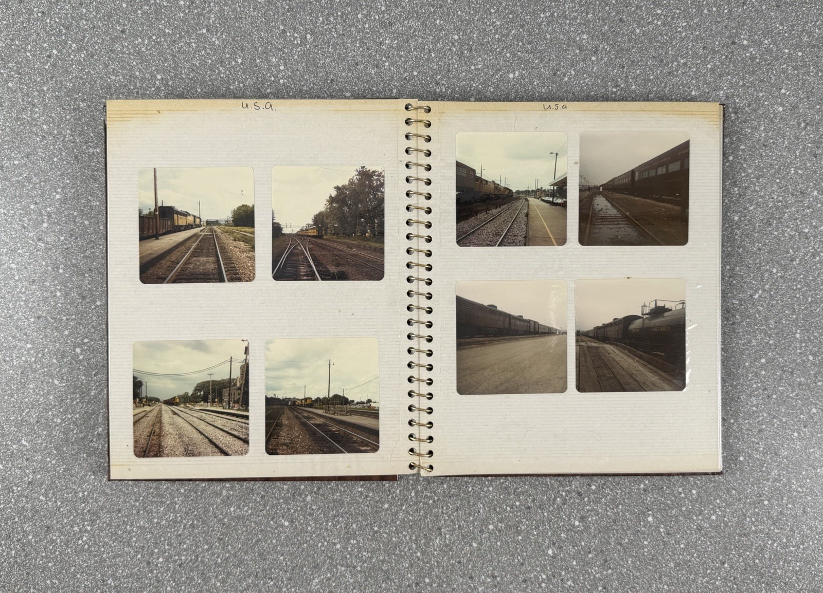 Vintage Trains Railroad Locomotives Original Photo Album Lot ~50+ Color Photos