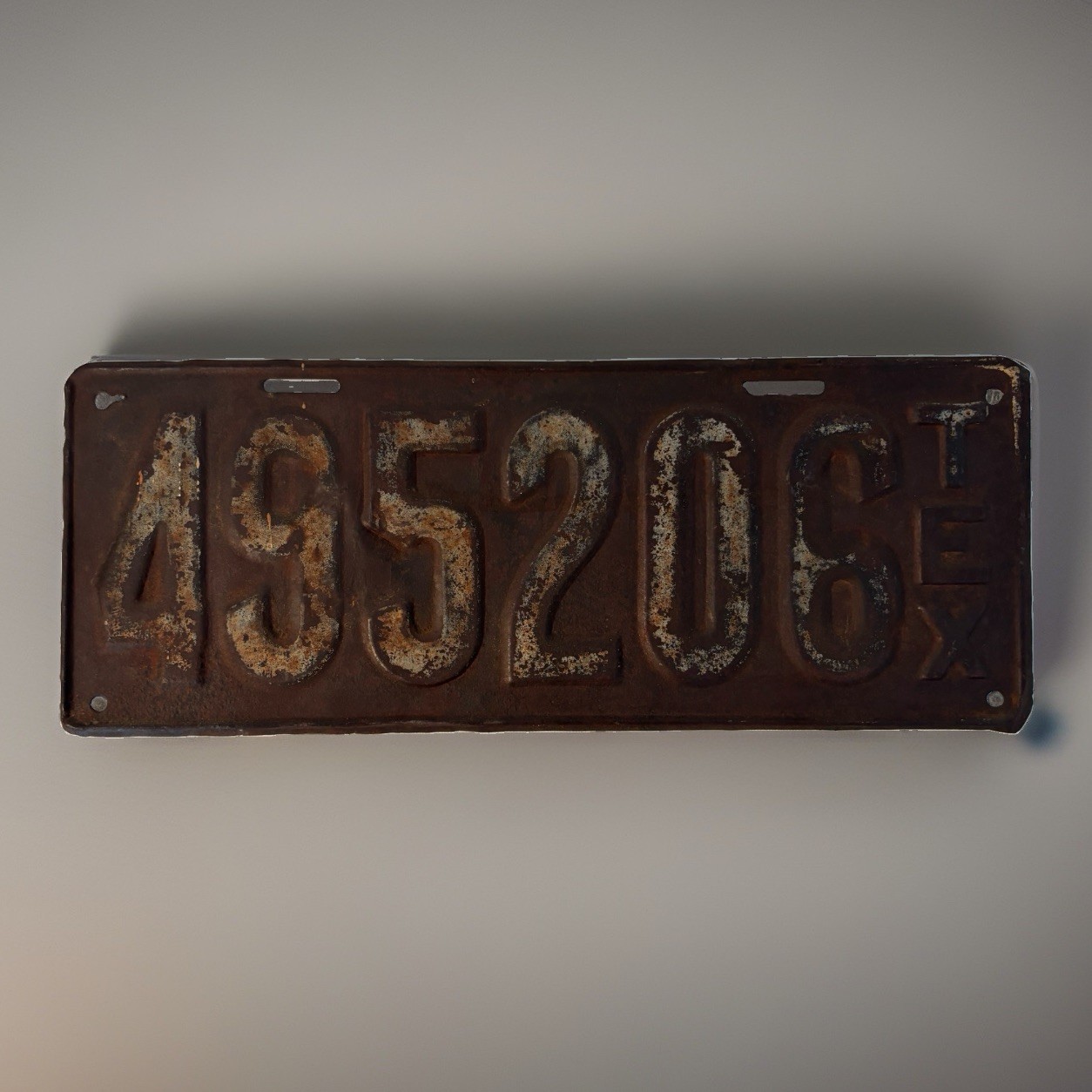 Vintage 1917 1918 1919 1920 1921-22 Texas First Issue License Plate 495206 Flat