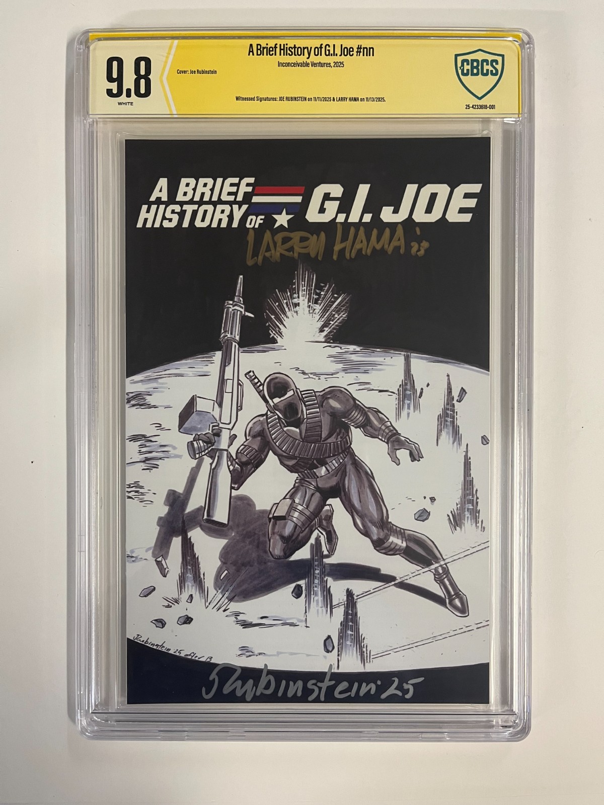 A Brief History of G.I.Joe 2X signed; Larry Hama, Joe Rubinstein CBCS 9.8 LE/100