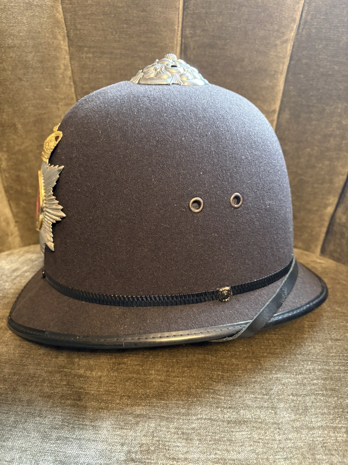 Vintage, Obsolete Bobby Helmet.  