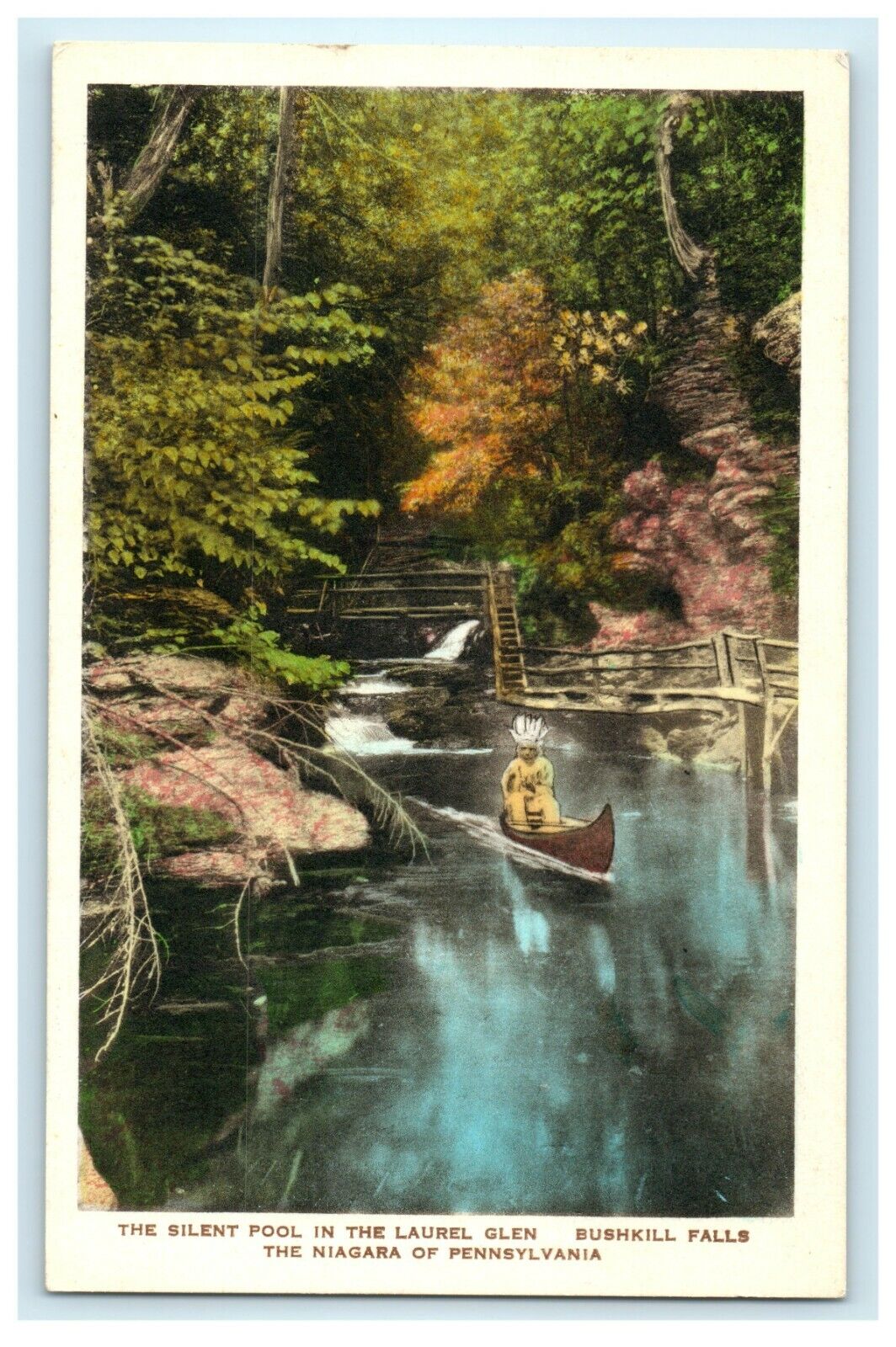 1914 Laurel Glen Pool, Bushkill Falls, The Niagara of Pennsylvania PA Postcard