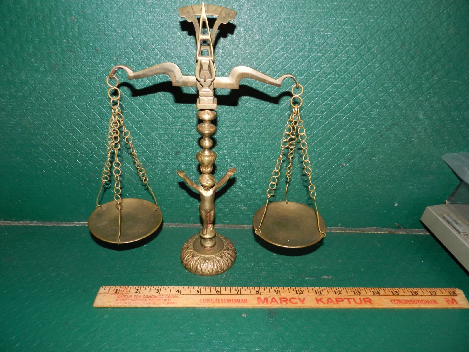 Vintage Scale with Two Hanging Pans Included 1970s Working