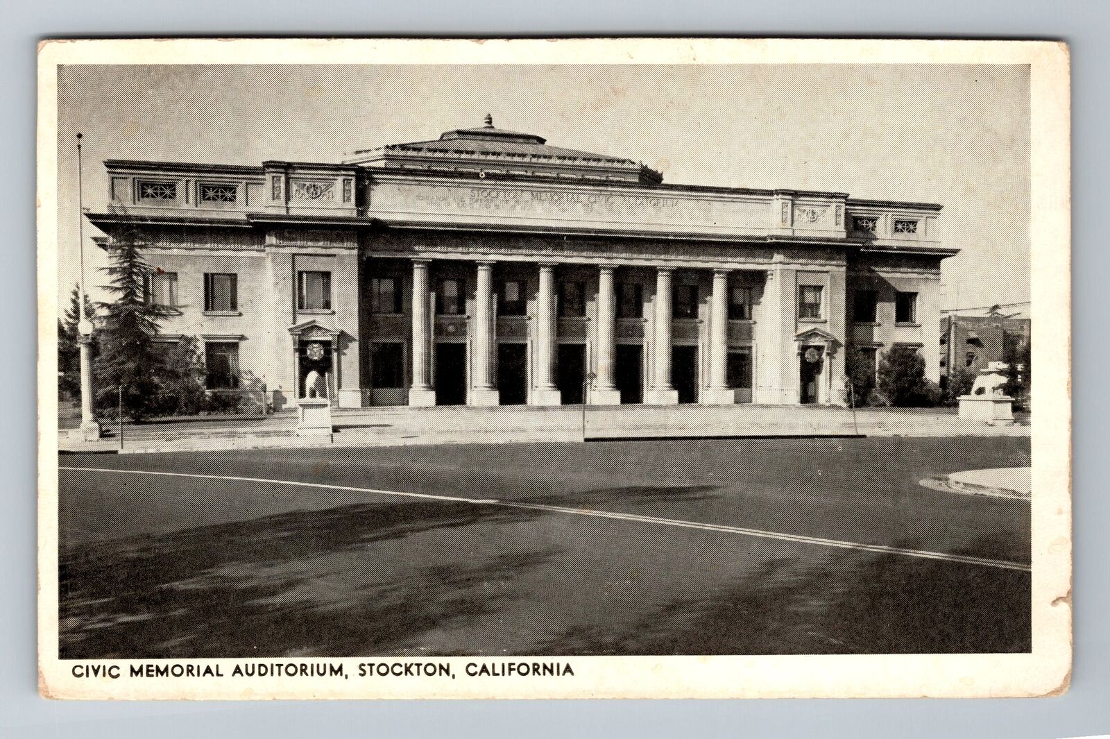 Stockton CA-California, Civic Memorial Auditorium, Vintage Postcard