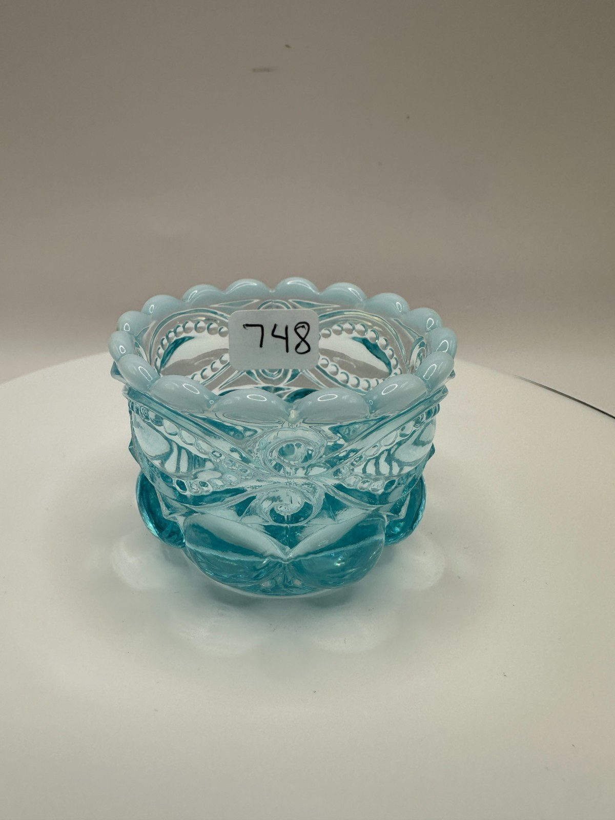 #748 Mosser Eye Winker Salt Cellar Light Blue