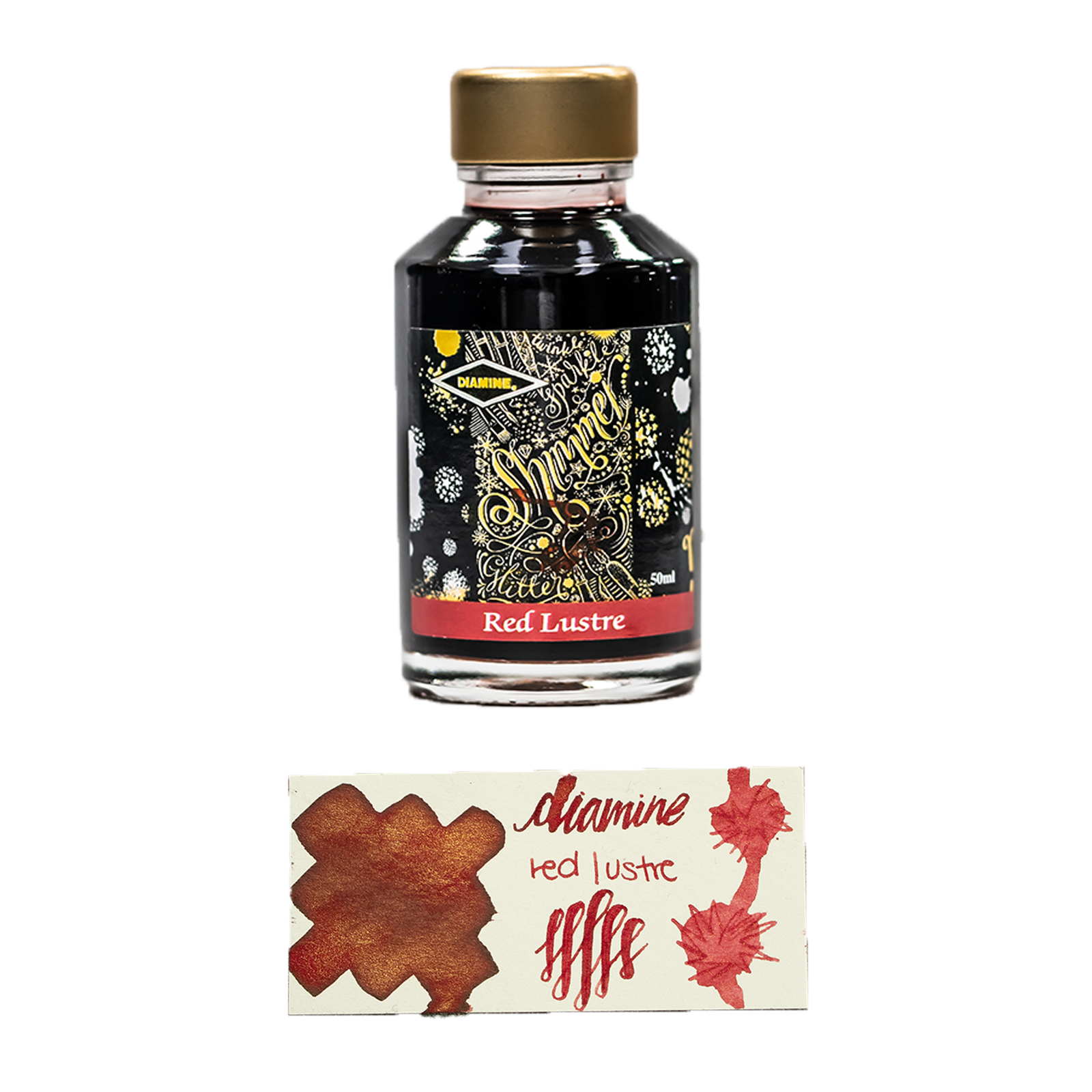 Diamine Shimmer Ink Red Lustre Bottled Ink For Fountain Pens 50 ml New DM-9005