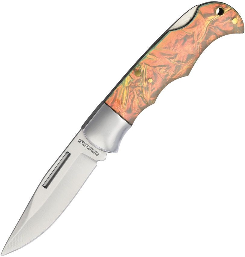 Rough Rider Crystal Glow Stainless Steel Lockback Folding Pocket Knife RR2745
