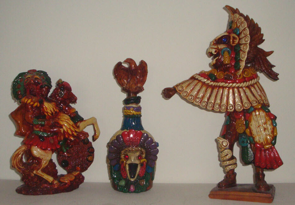 Mexican Aztec Trio: Rider, Decanter and Warrior
