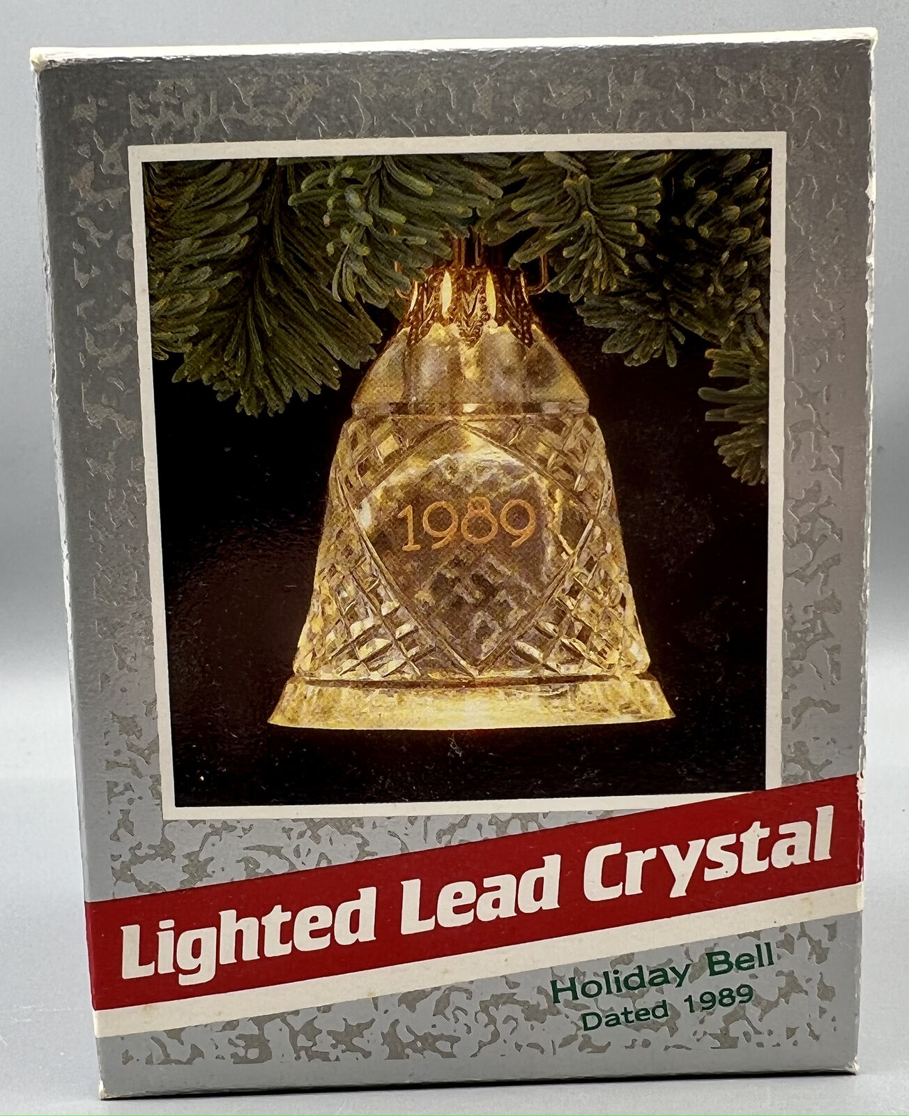 1989 Hallmark Keepsake Christmas Ornament - Lighted Lead Crystal Bell NIB  