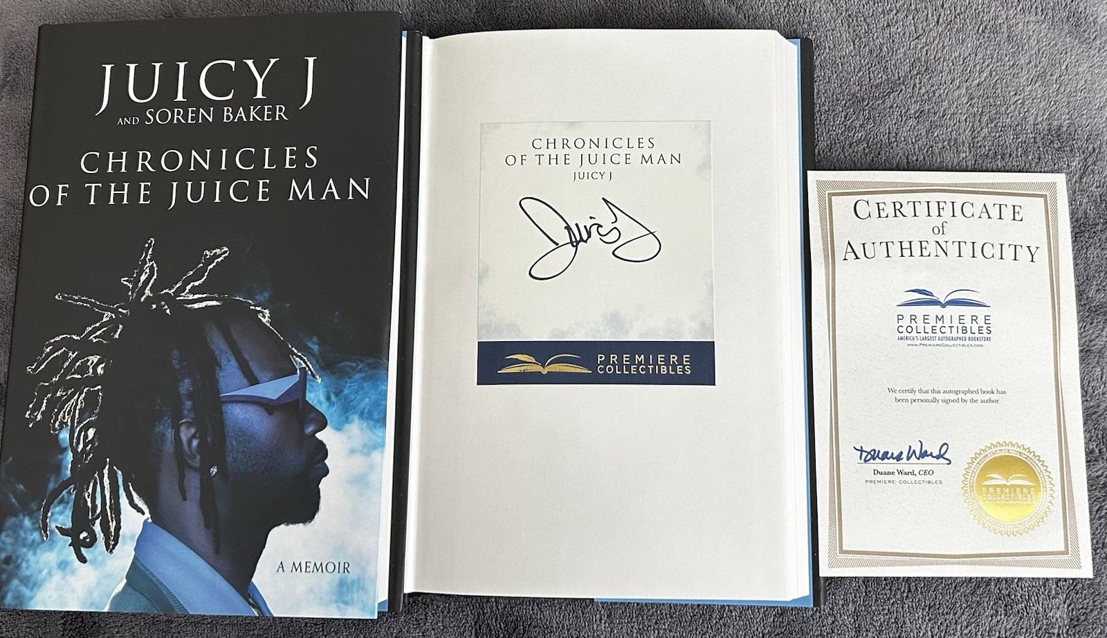 JUICY J SIGNED Chronicles of the Juice Man BOOK COA AUTOGRAPH