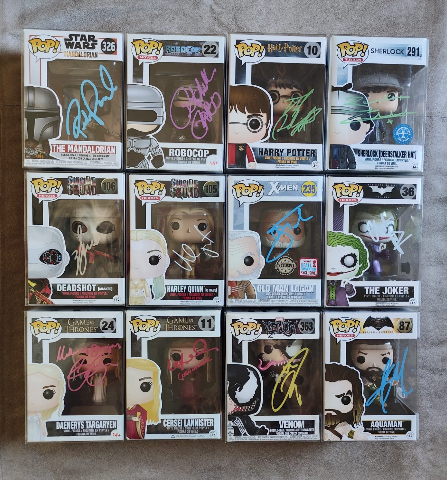 Signed Funko Pop Collection - 12 Autographs Beckett BAS