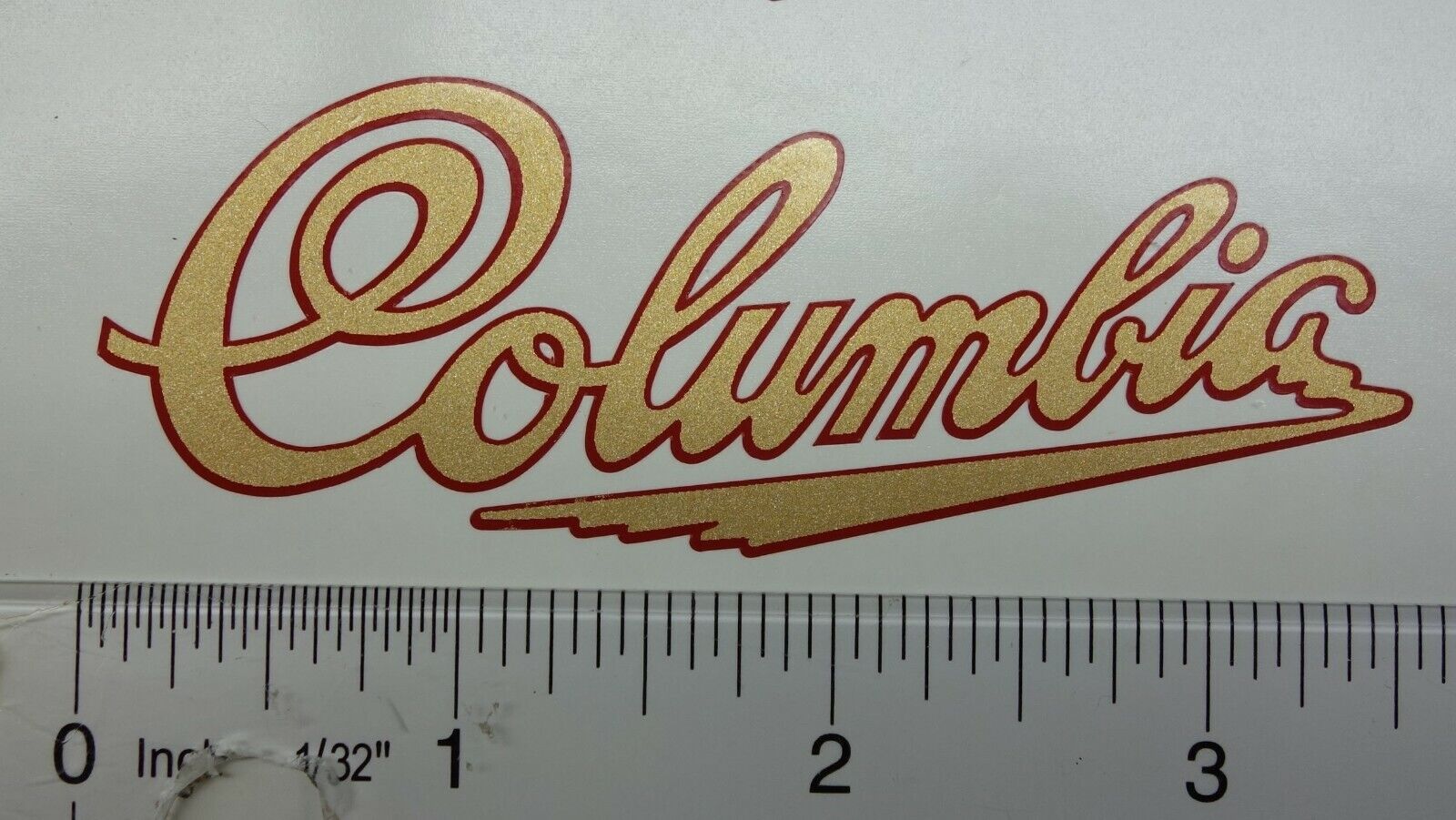 Columbia script (tank decals) pair