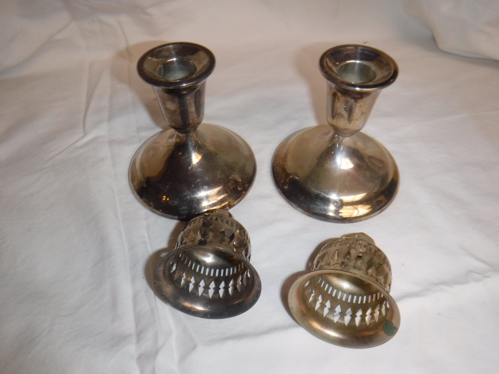 Vintage International Silver Co Pair of Candlesticks Candle Holders Silverplated