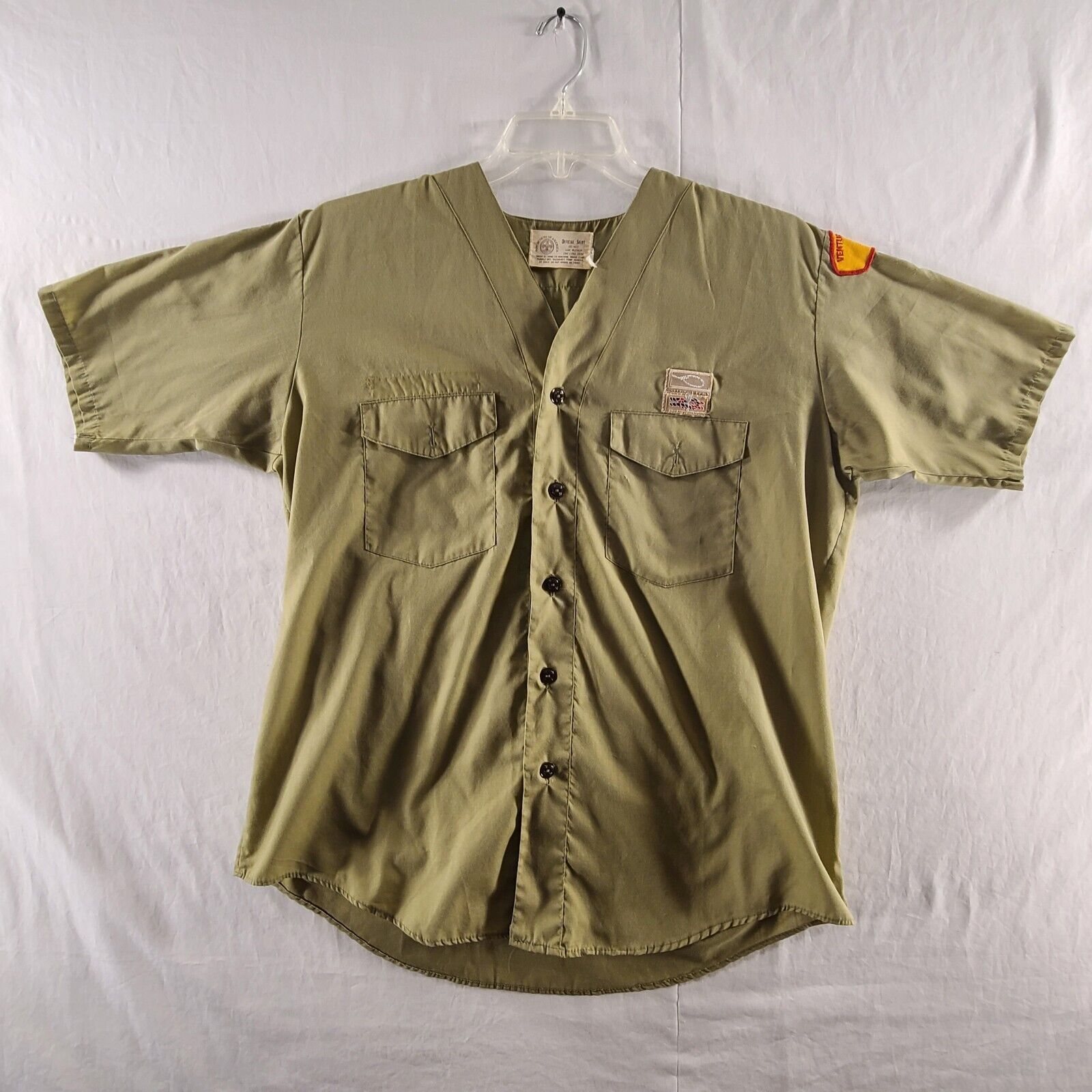 BSA Official Boy Scout Shirt Youth 22.5x26 Short Sleeve Vtg CA California Patch