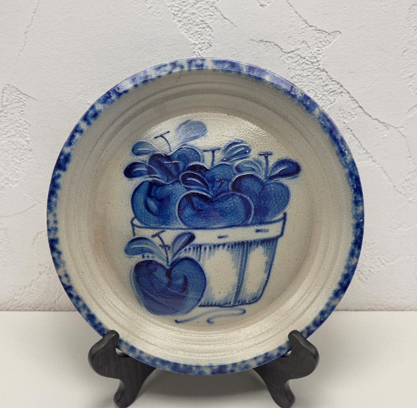 David Eldreth Pottery Salt Glazed Apple Basket Pie Plate 11