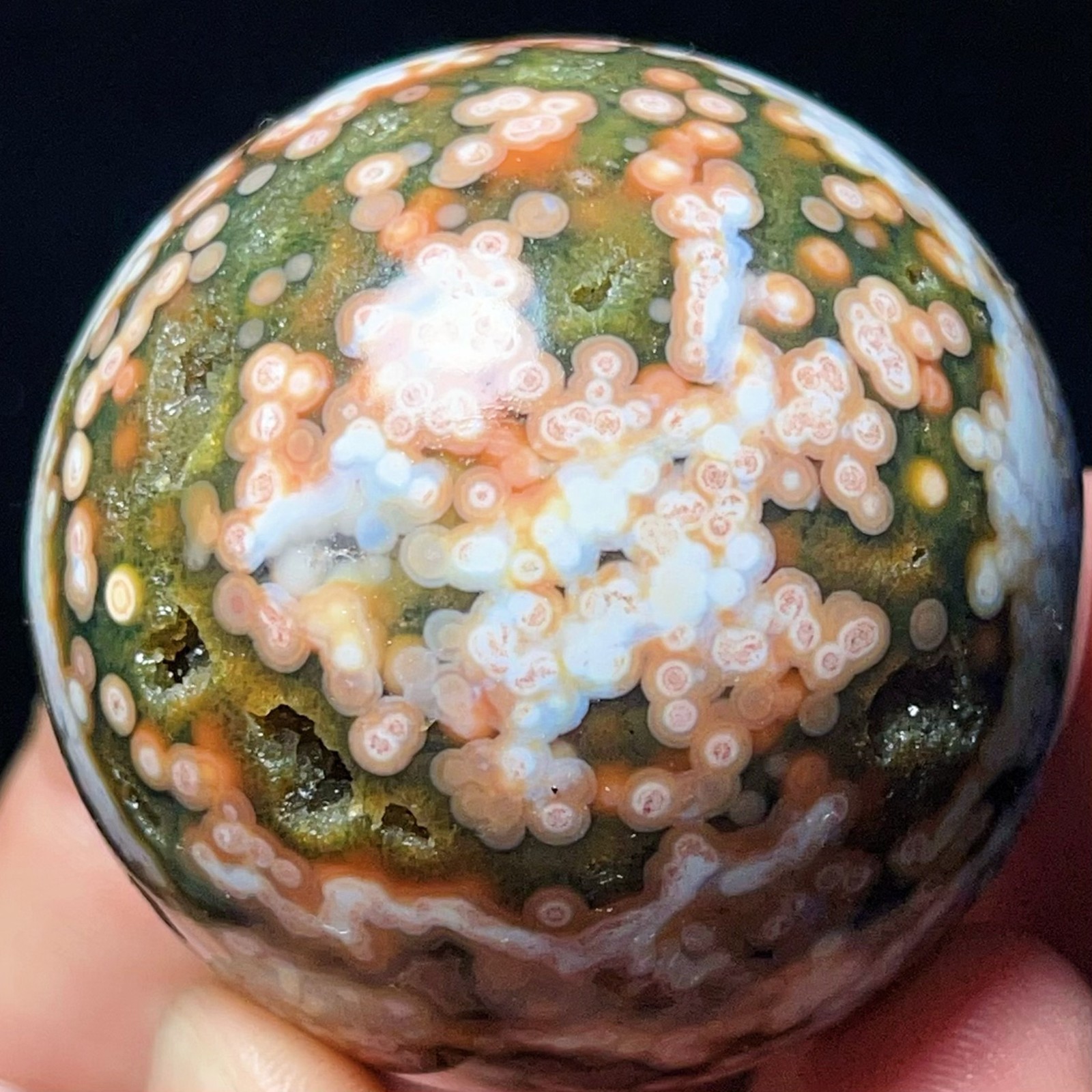 Rare 155G Natural Beautiful Ocean Jasper Sphere Healing Agate Madagascar L7971