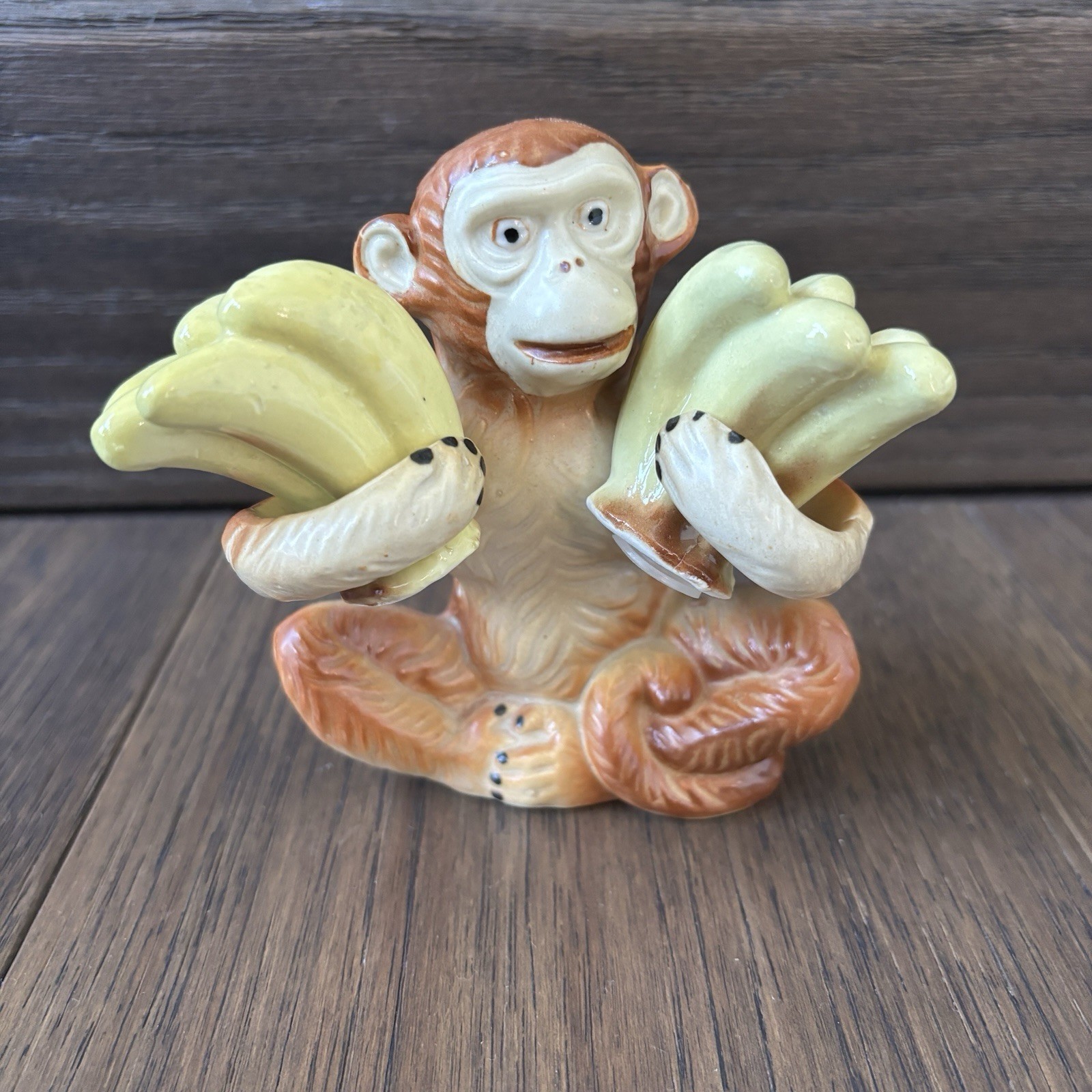 Vintage monkey holding bananas salt & pepper shakers Grand Millennial, Tropical