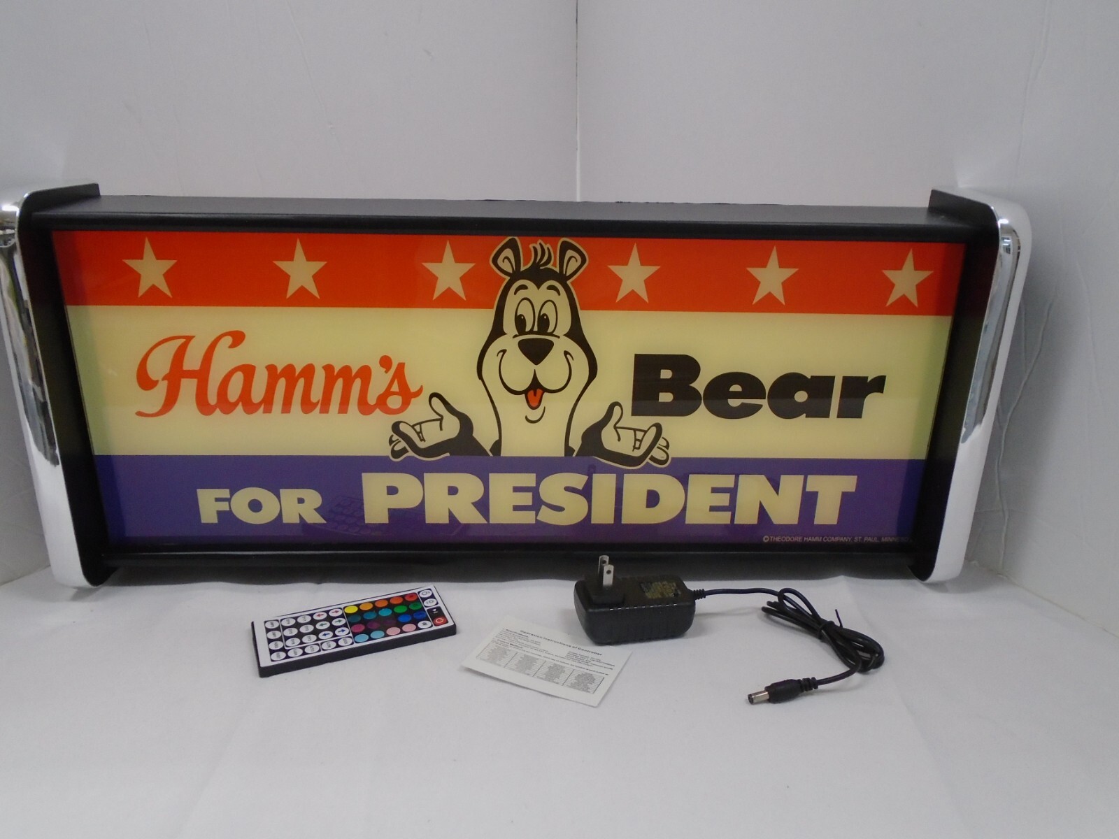 Hamm\'s Bear for President LED Display lighted sign lightbox Hanging Light