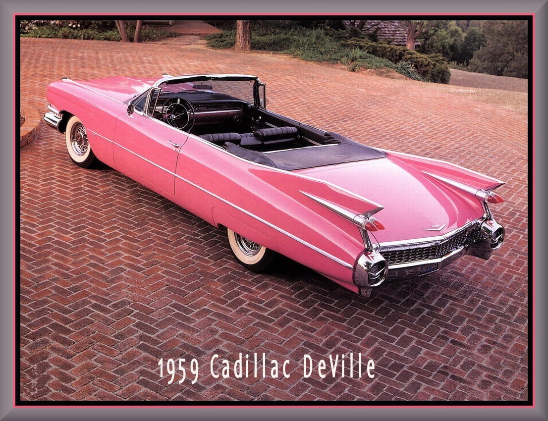 1959 Cadillac DeVille convertible Pink, Toolbox - Refrigerator Magnet 42 MIL