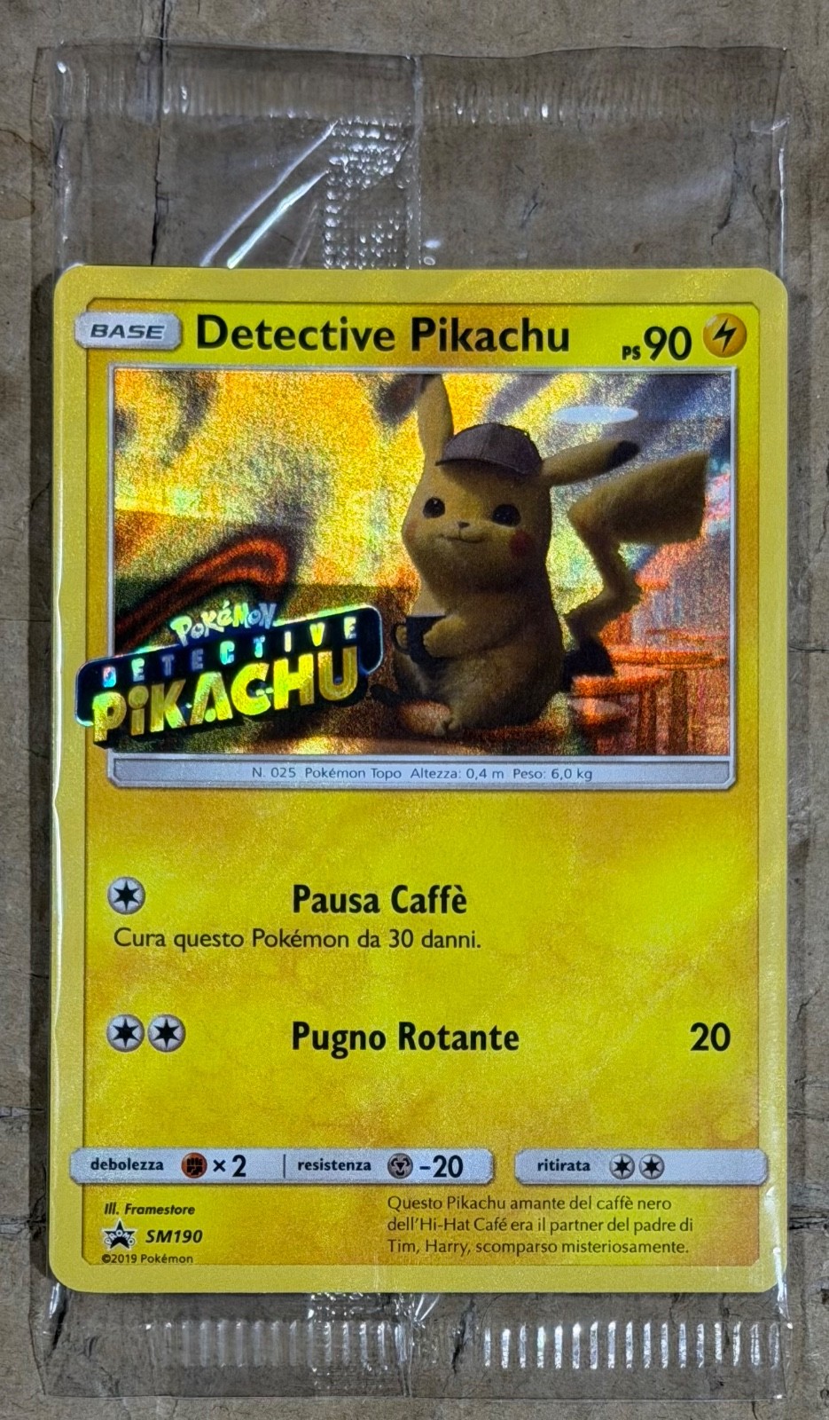 Pokémon TCG Detective Pikachu SM190 Black Star Promo Italian Version New Sealed