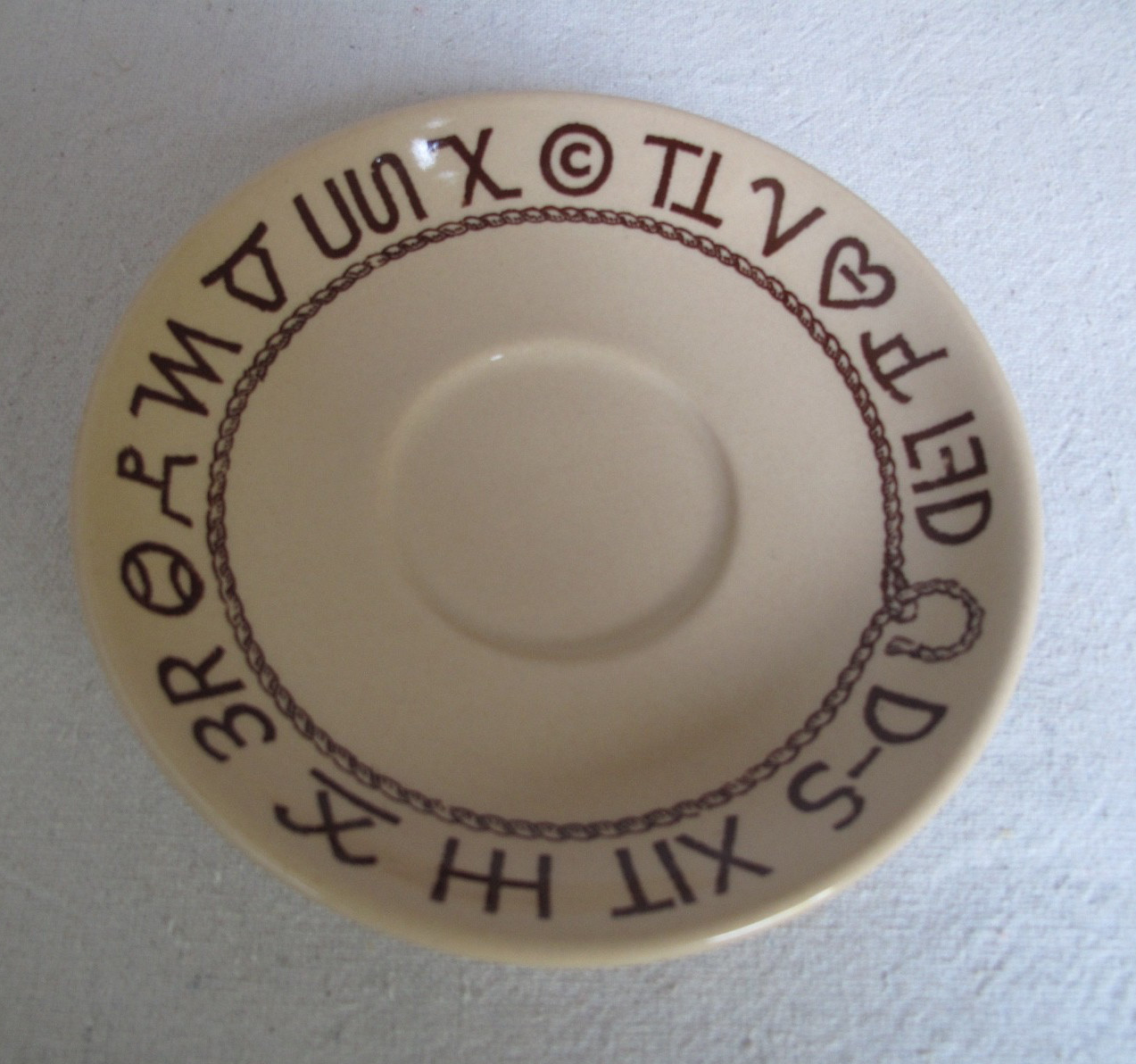 Vintage “Westward Ho” Rodeo Pattern  Wallace China Saucer 1950\'s