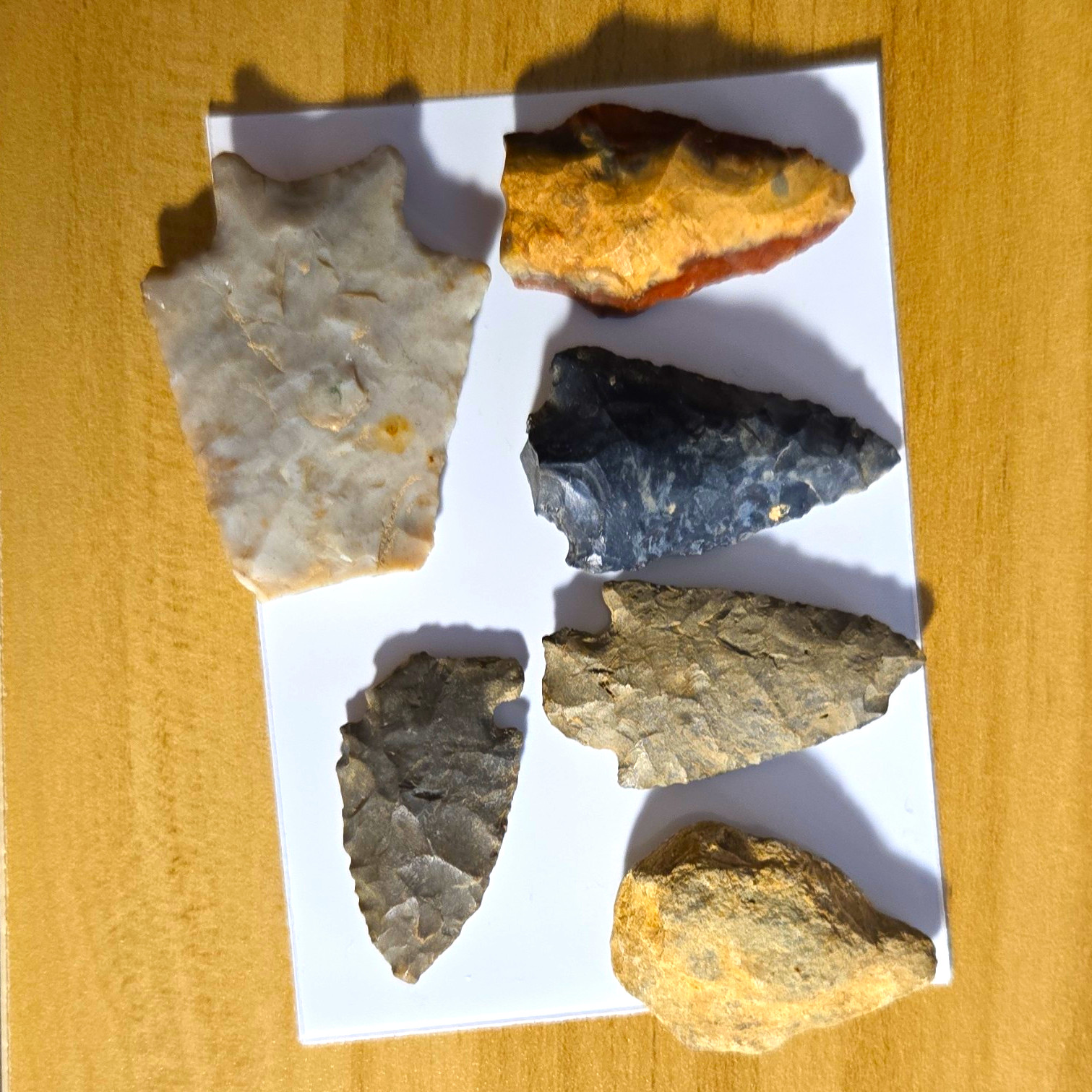 Native American US Lot of 6 Stone Projectile Points Arrowheads & Fragments