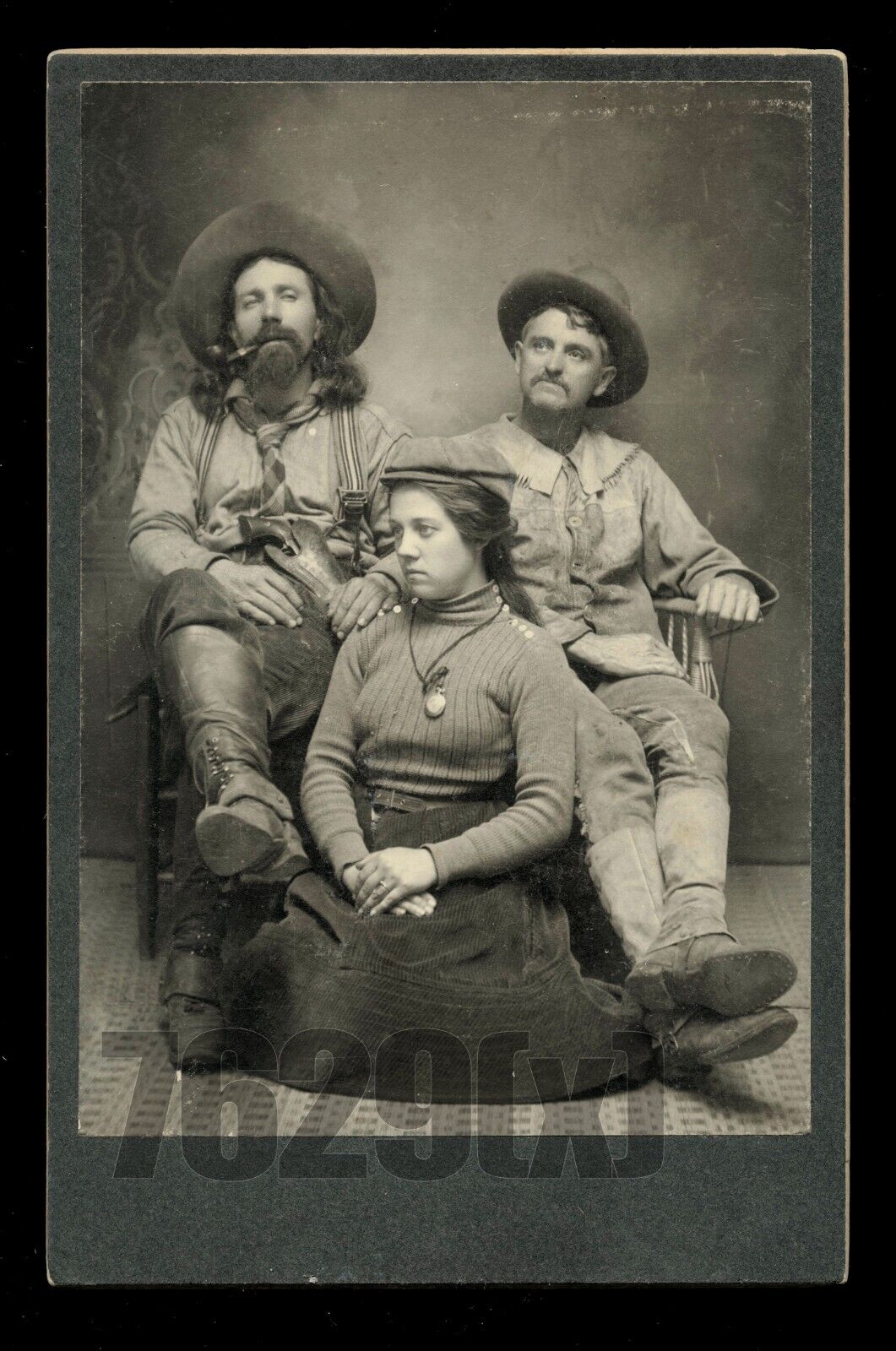 Excellent Pueblo Colorado Group Western Ranchers / Cowboys, Armed, 1890s Photo