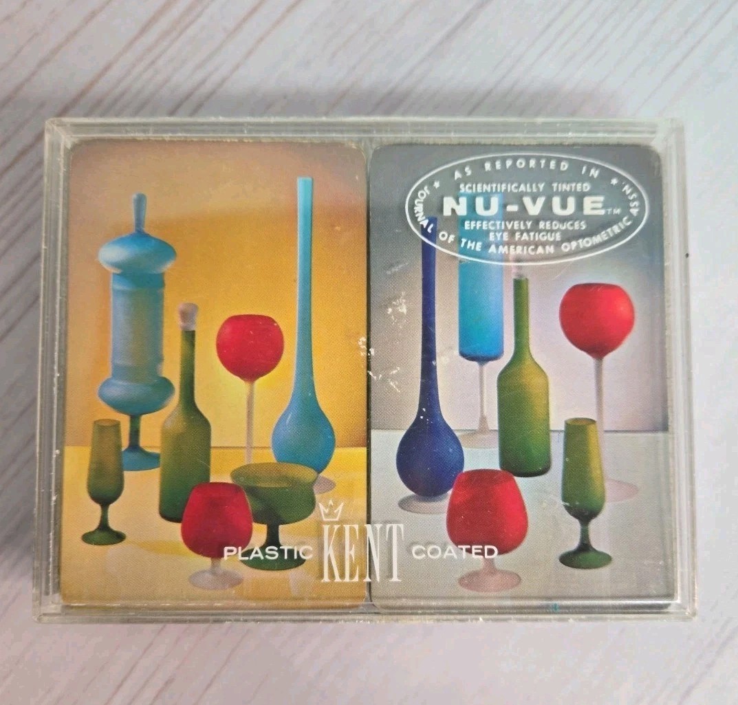Vtg Kent Playing Cards MCM Pattern Design Double Deck 1960\'s.   1 Missing Card