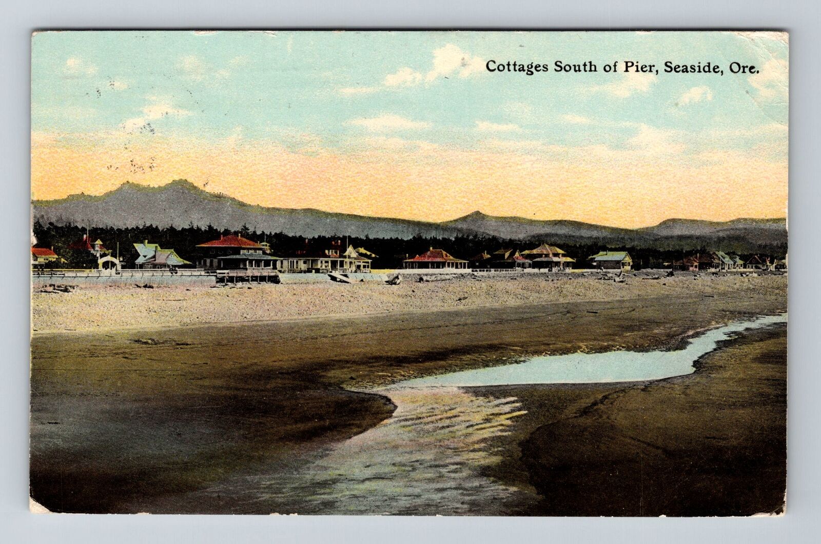 Seaside OR-Oregon, Cottages South Of Pier, c1916 Vintage Souvenir Postcard