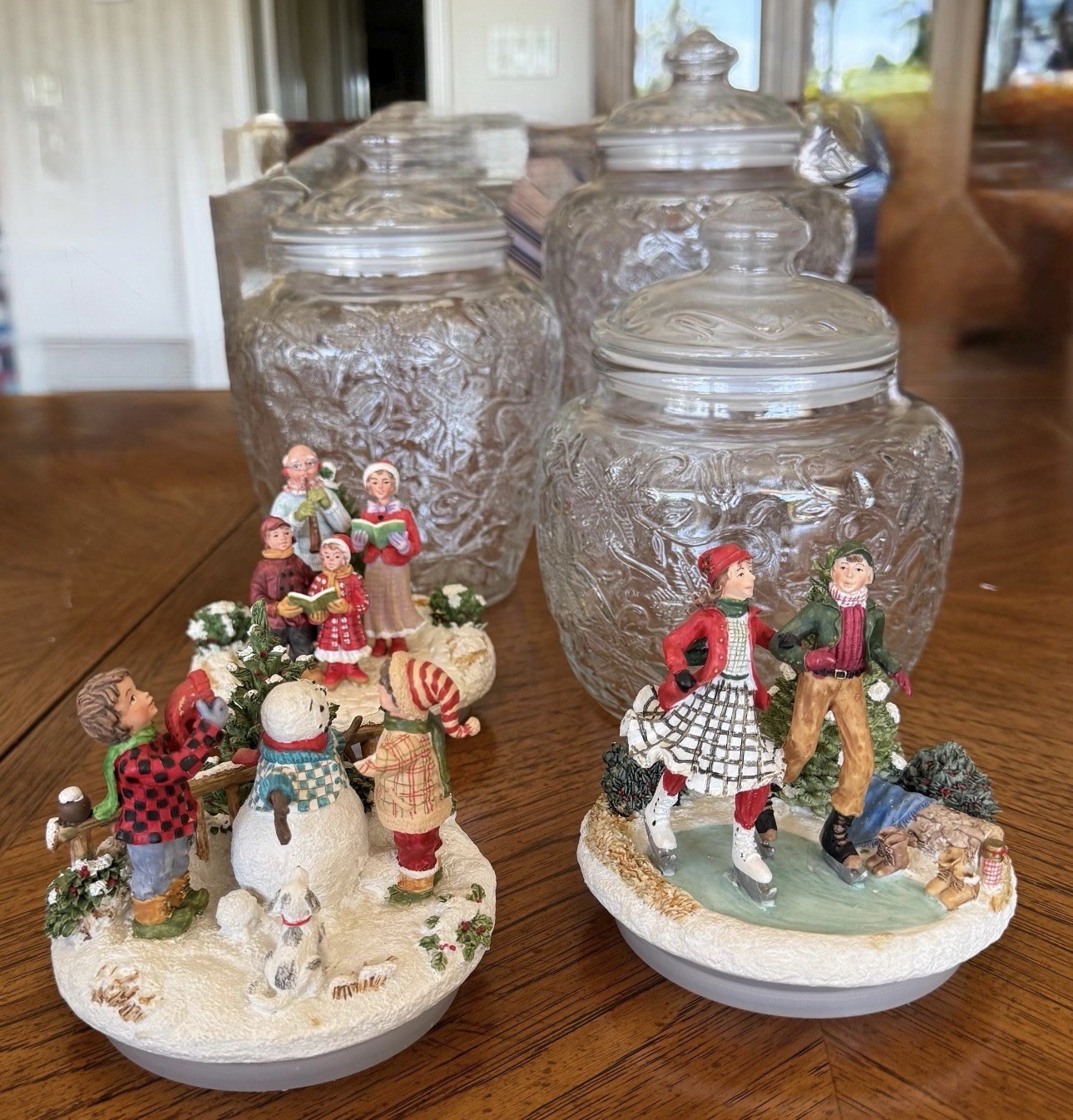 PRINCESS HOUSE FANTASIA Set of 3 GLASS CANISTERS JARS LIDS 7 \