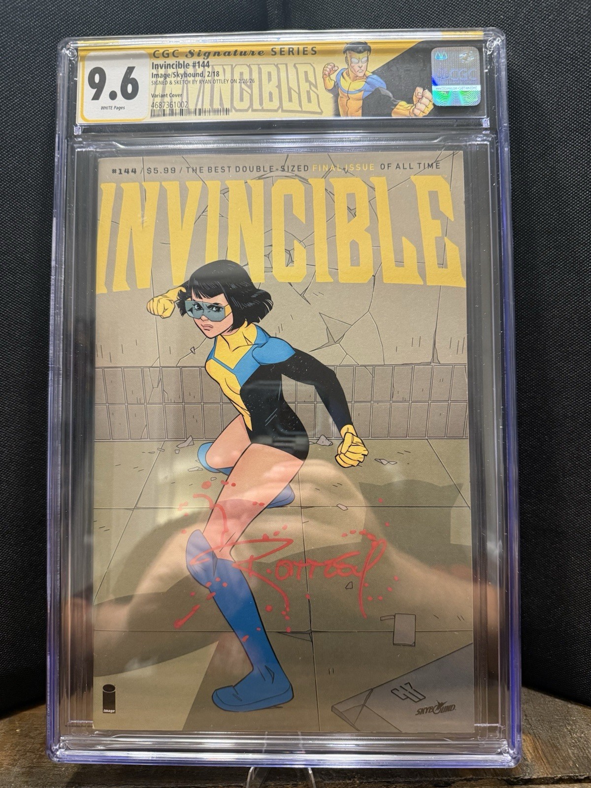 Invincible #144B Walker Variant CGC 9.6 Witnessed Blood Sig Ottley
