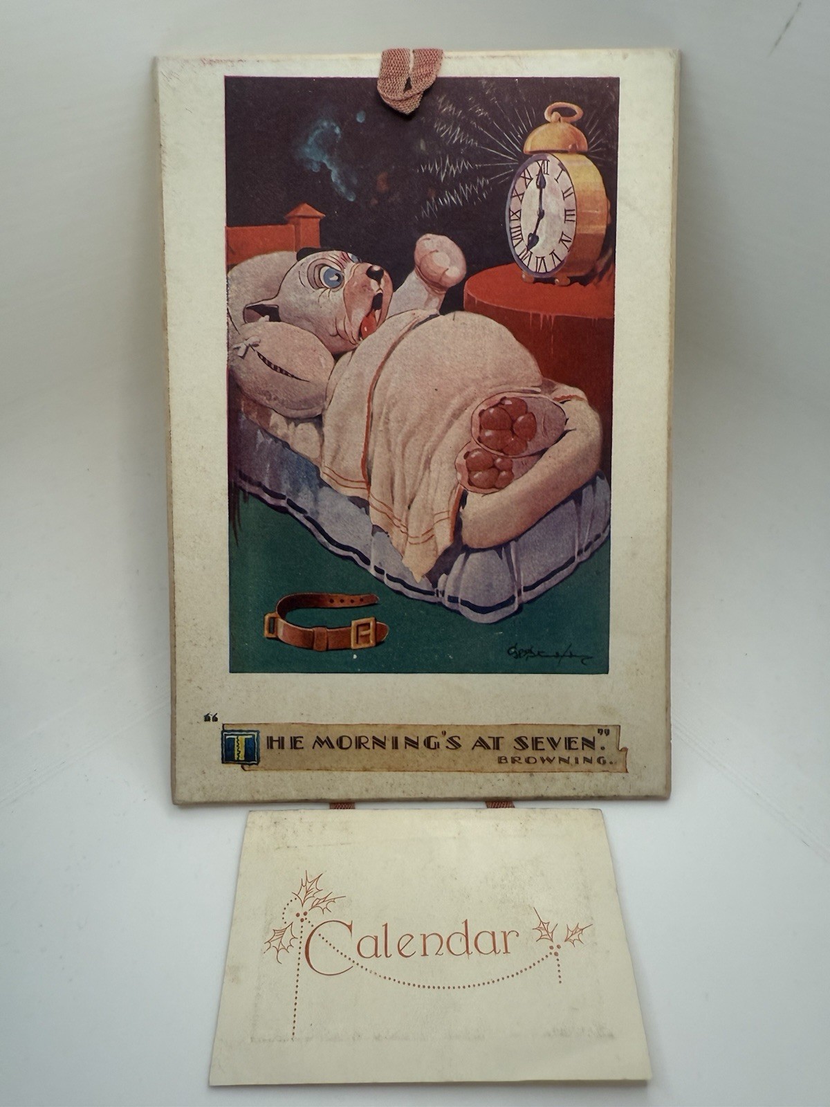 Very Rare 1932 Valentine & Sons England Cardboard Greeting Card And Calendar
