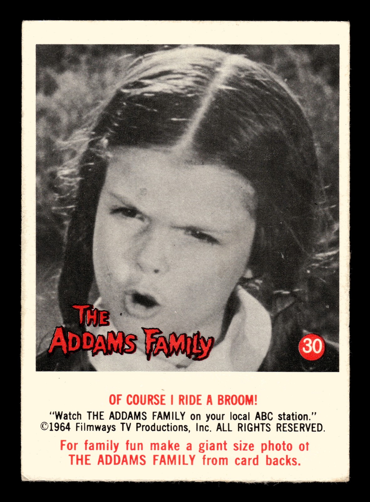 1964 Donruss The Addams Family #30 Of Course I Ride a Broom