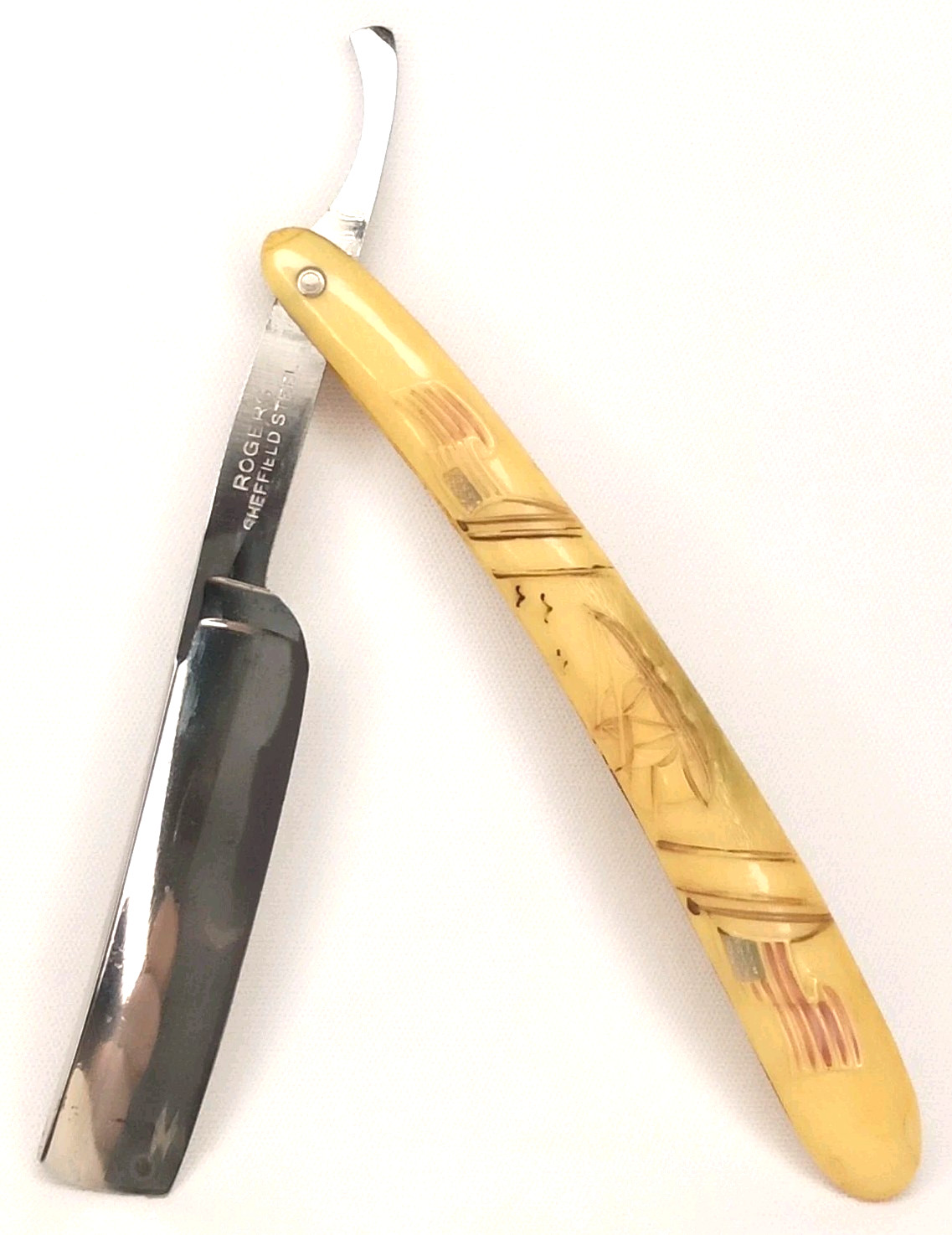 Antique 1910s Straight Razor Rogers American Flag Figural Celluloid New Arrival