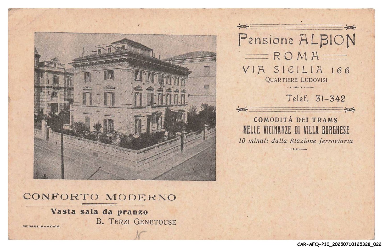 CAR-AFQP10-0563-ITALY - ROME - Albion Pension CAR-AFQP10-0563-ITALY - ROME - Albion Pension