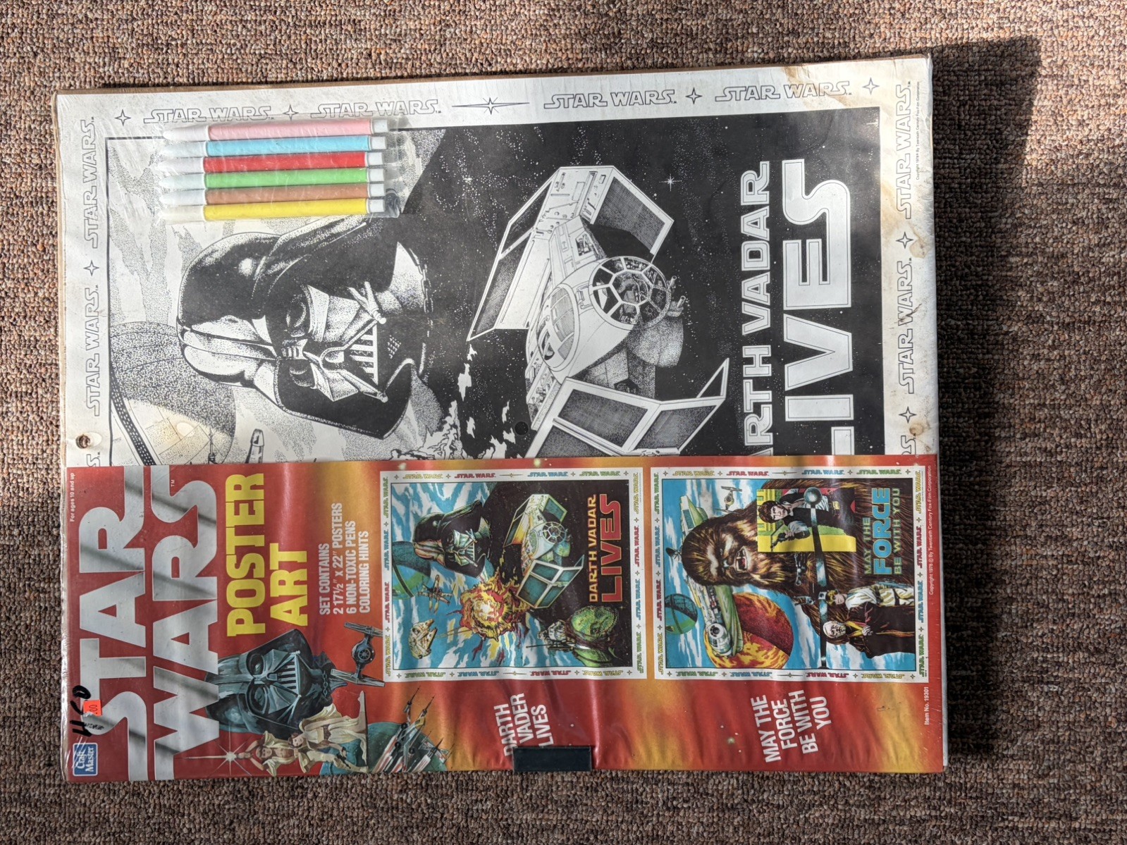 MIP Vintage Star Wars 1978 Craft Master Dual Poster Art Set Sealed No.19301