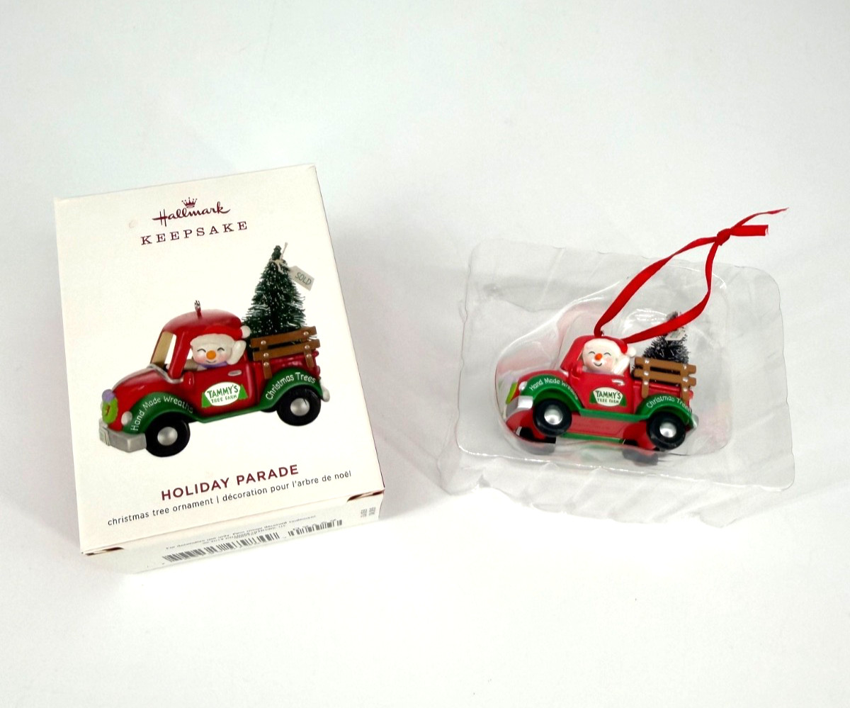 Hallmark Keepsake Holiday Parade Snowman Driving Christmas Tree Truck Ornament
