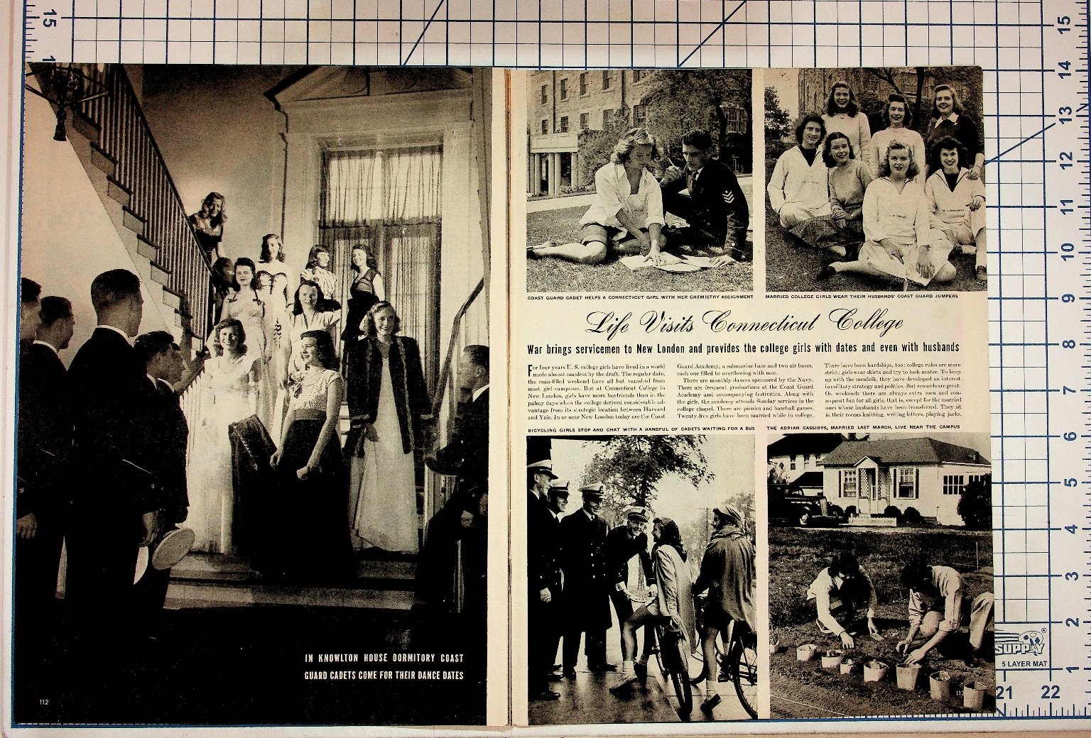 Vintage 1940s Connecticut College Magazine Article & Gibson Refrigerator Ad