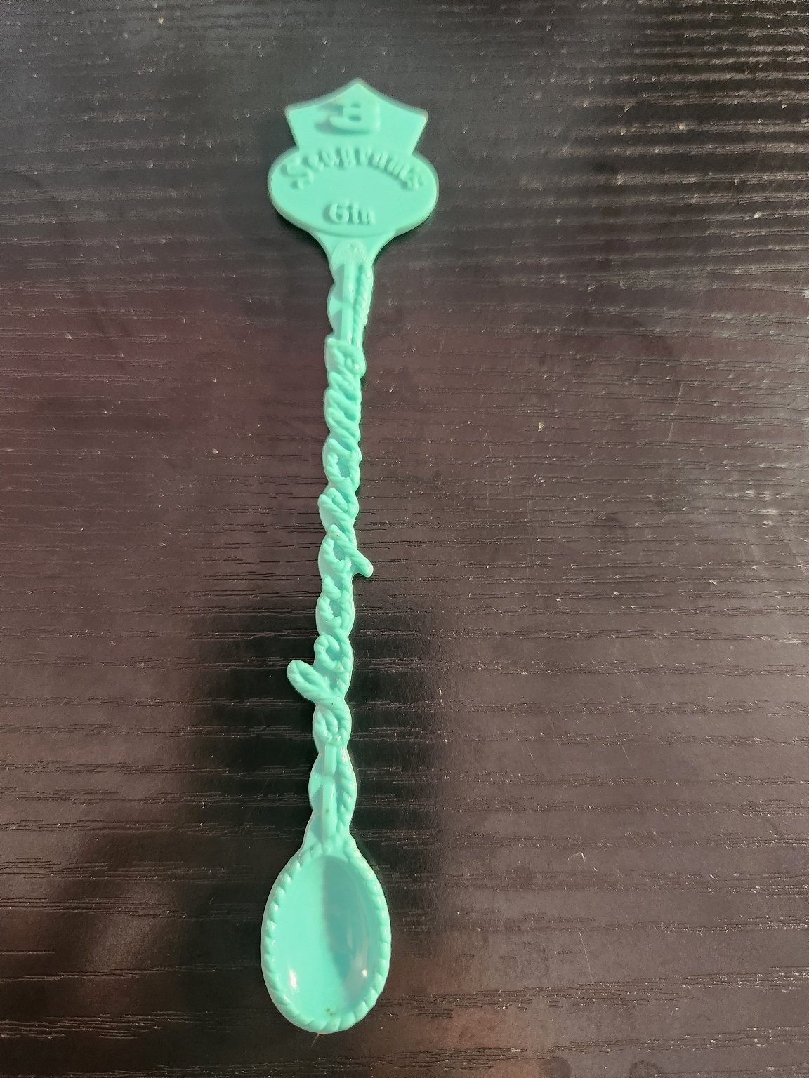 Seagram's Gin Swizzle Stir Stick Barware Advertising Teal 6.5