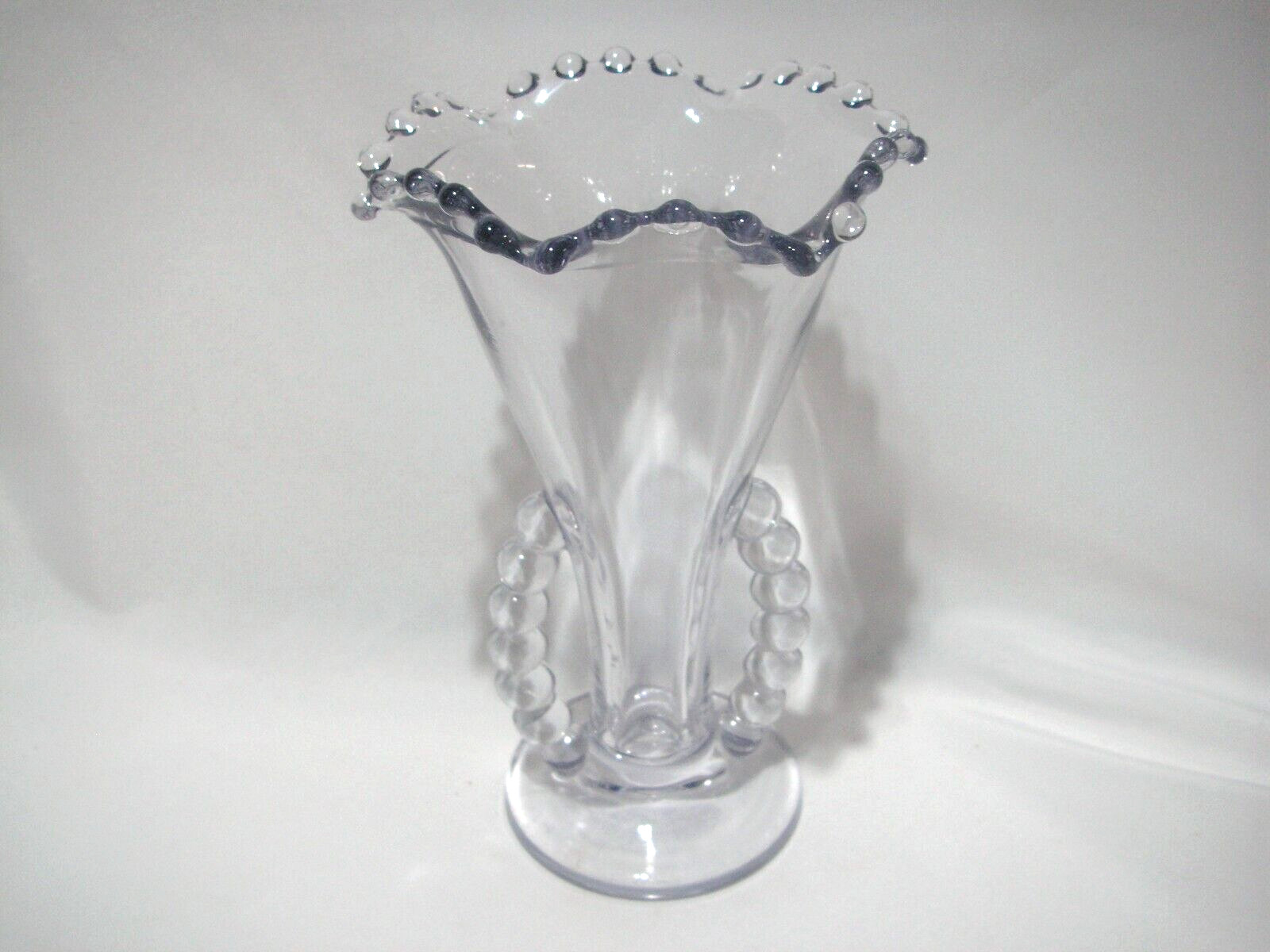 OLD, VINTAGE IMPERIAL CANDLEWICK RUFFLED TOP VASE