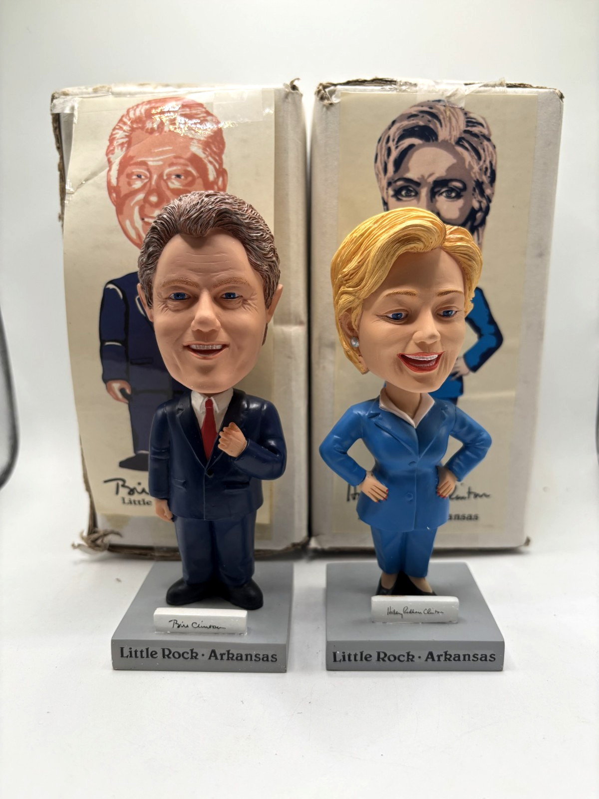 Bill Clinton & Hillary Clinton Bobblehead Democrat Couple Little Rock Arkansas