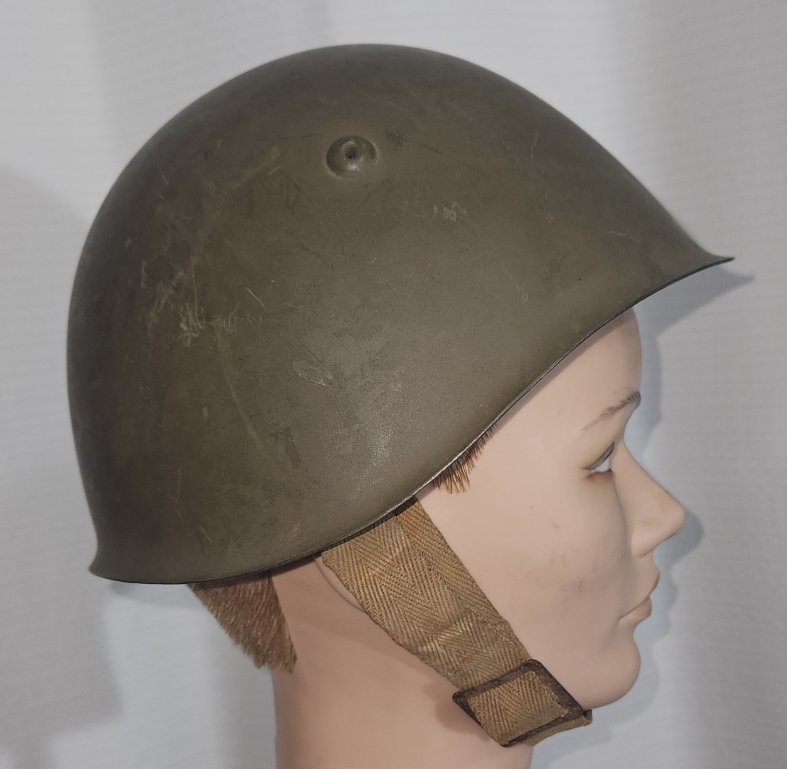 Original WWII Italian M33 Helmet with Liner & Chinstrap Size 56 Original WWII Italian M33 Helmet with Liner & Chinstrap Size 56